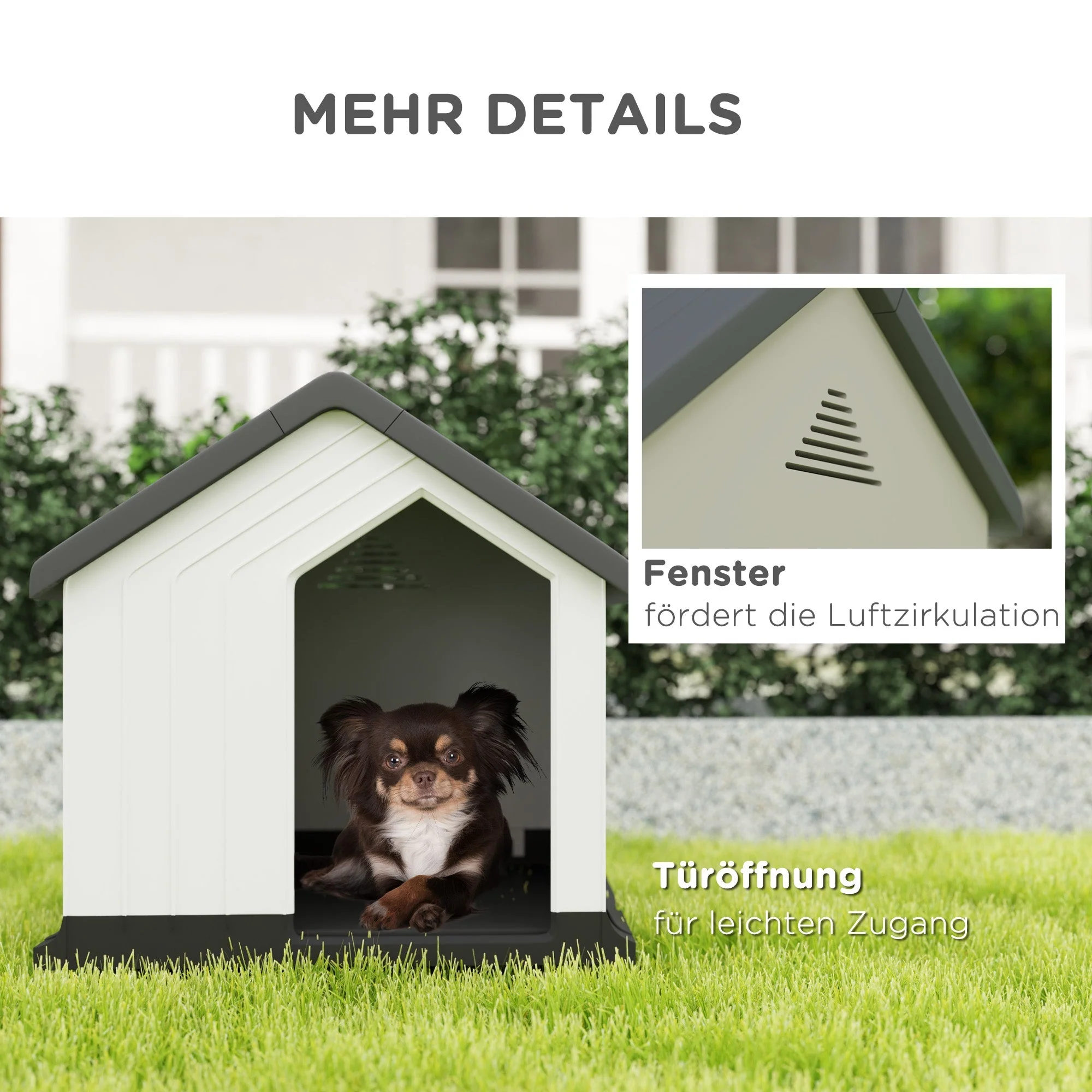 Dog Kennel, Weatherproof Small Animal House, Gray - Image 8