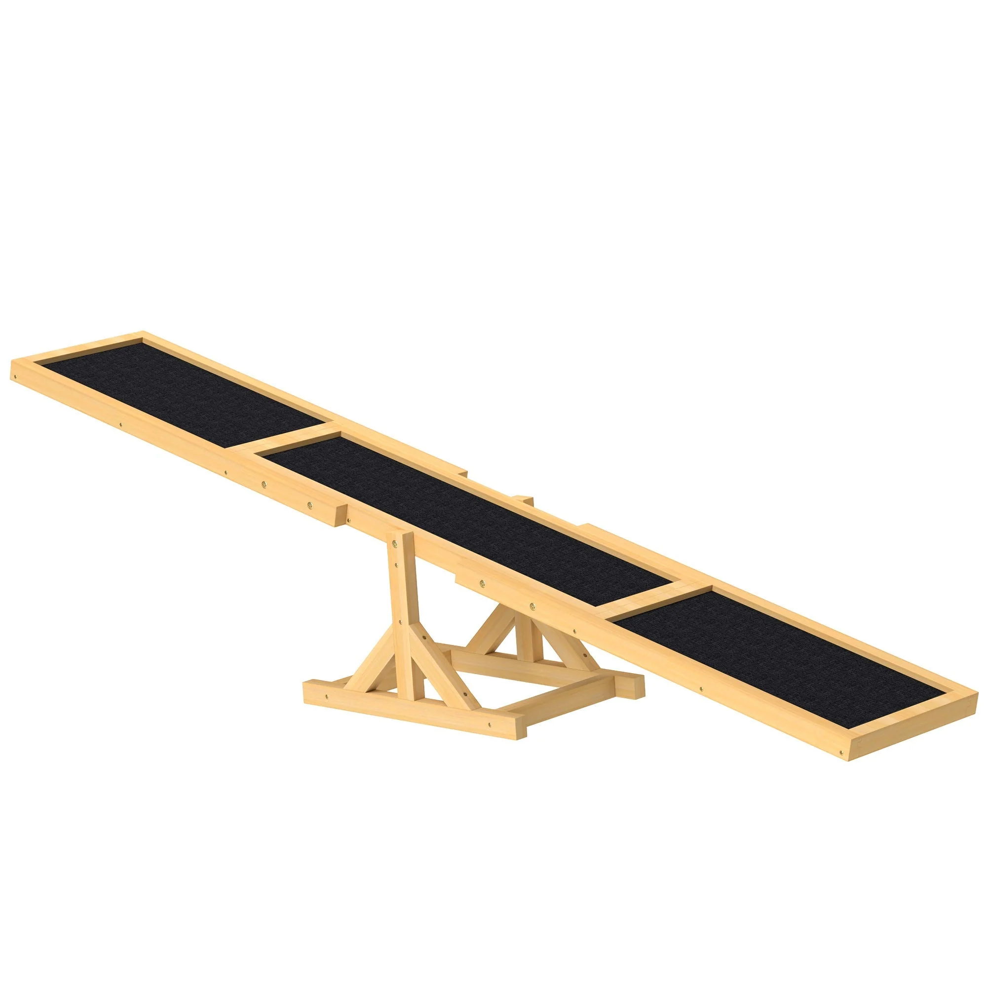 Dog Seesaw, Agility Ramp for Balance, Wood Yellow - Image 2