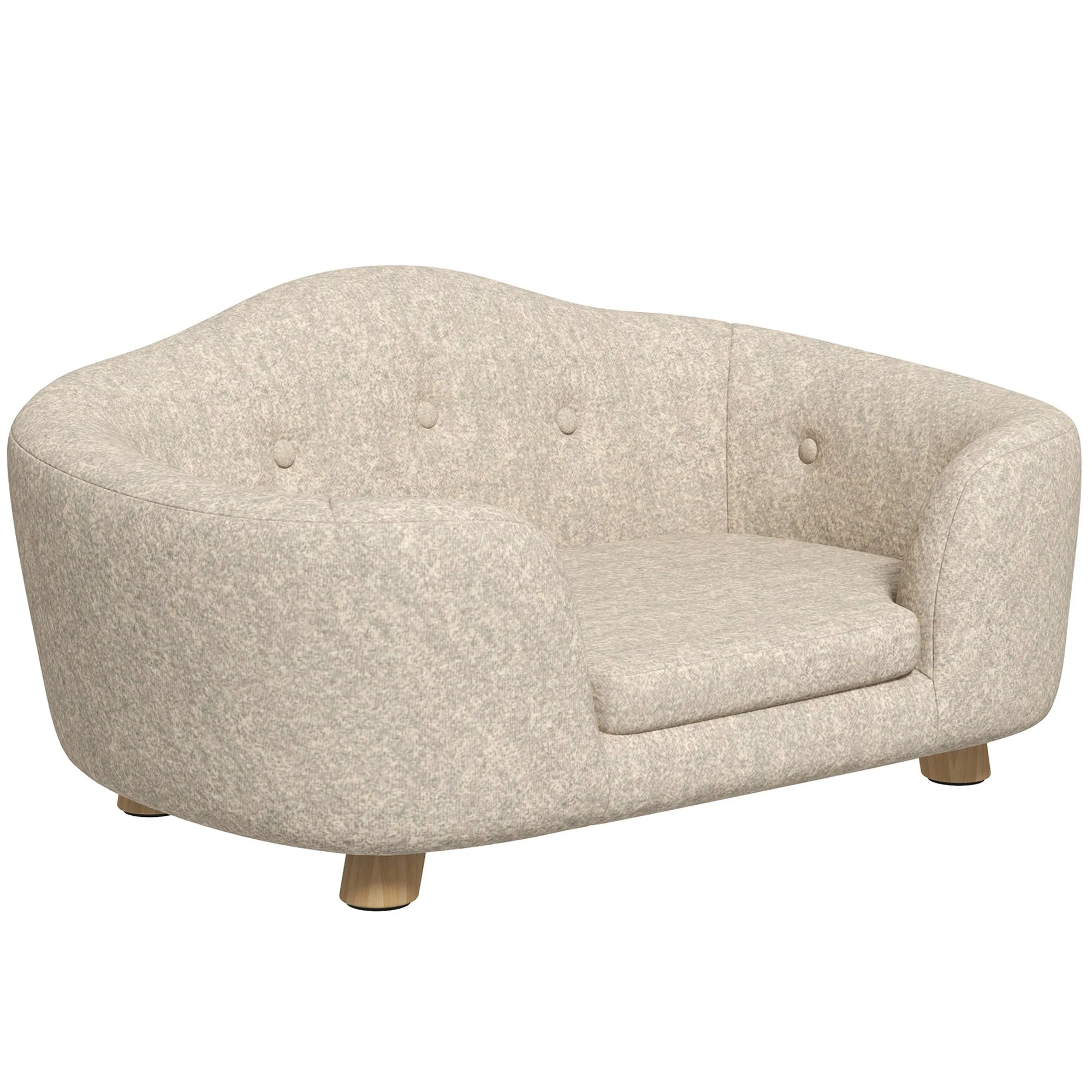 Dog Sofa Plush Cushion Small Pine Cream White - Image 2