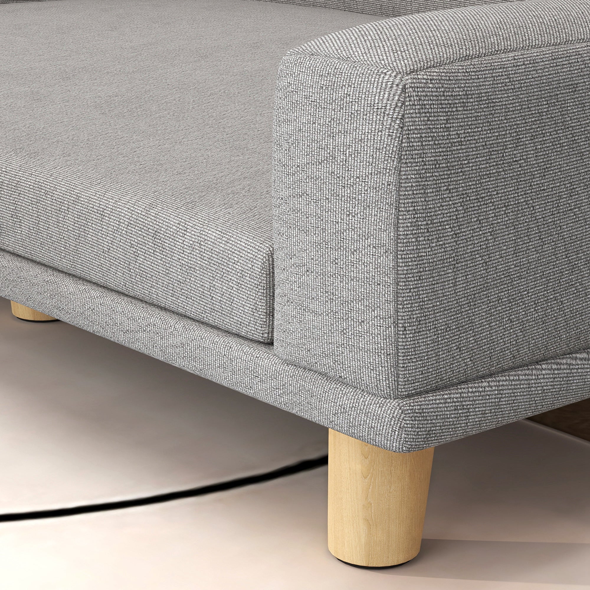Dog Sofa, Raised with Cushion, Wooden Legs, Grey - Image 8
