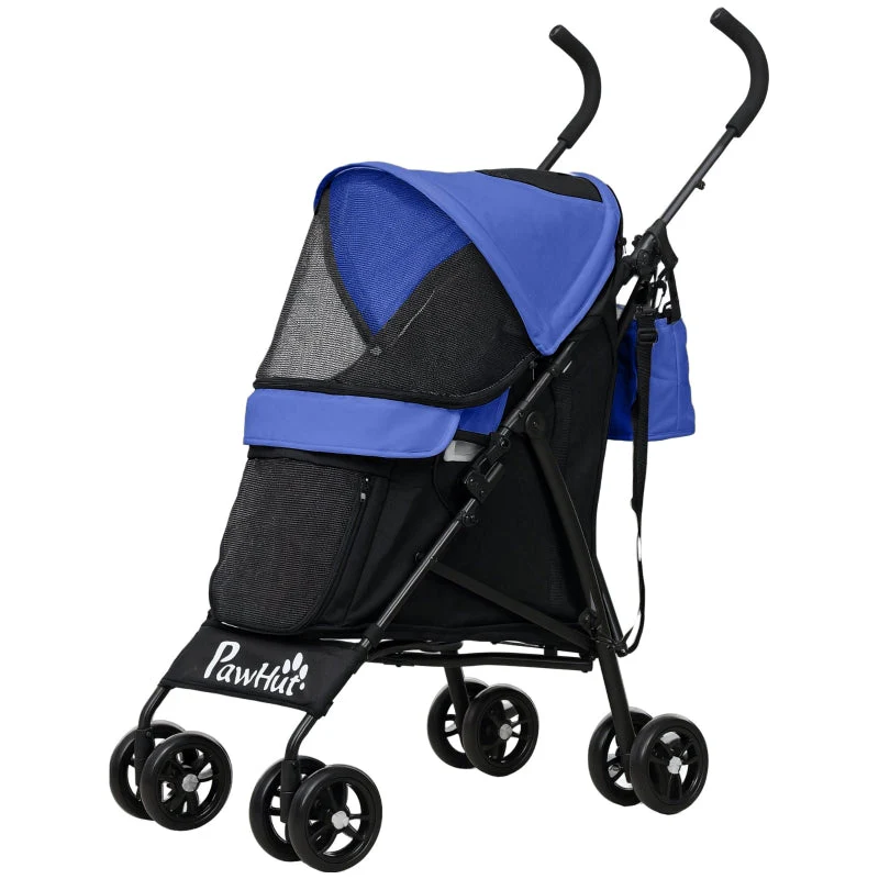 Dog Stroller, Foldable Buggy for Dogs & Cats, 4 kg, Dark Blue - Image 2