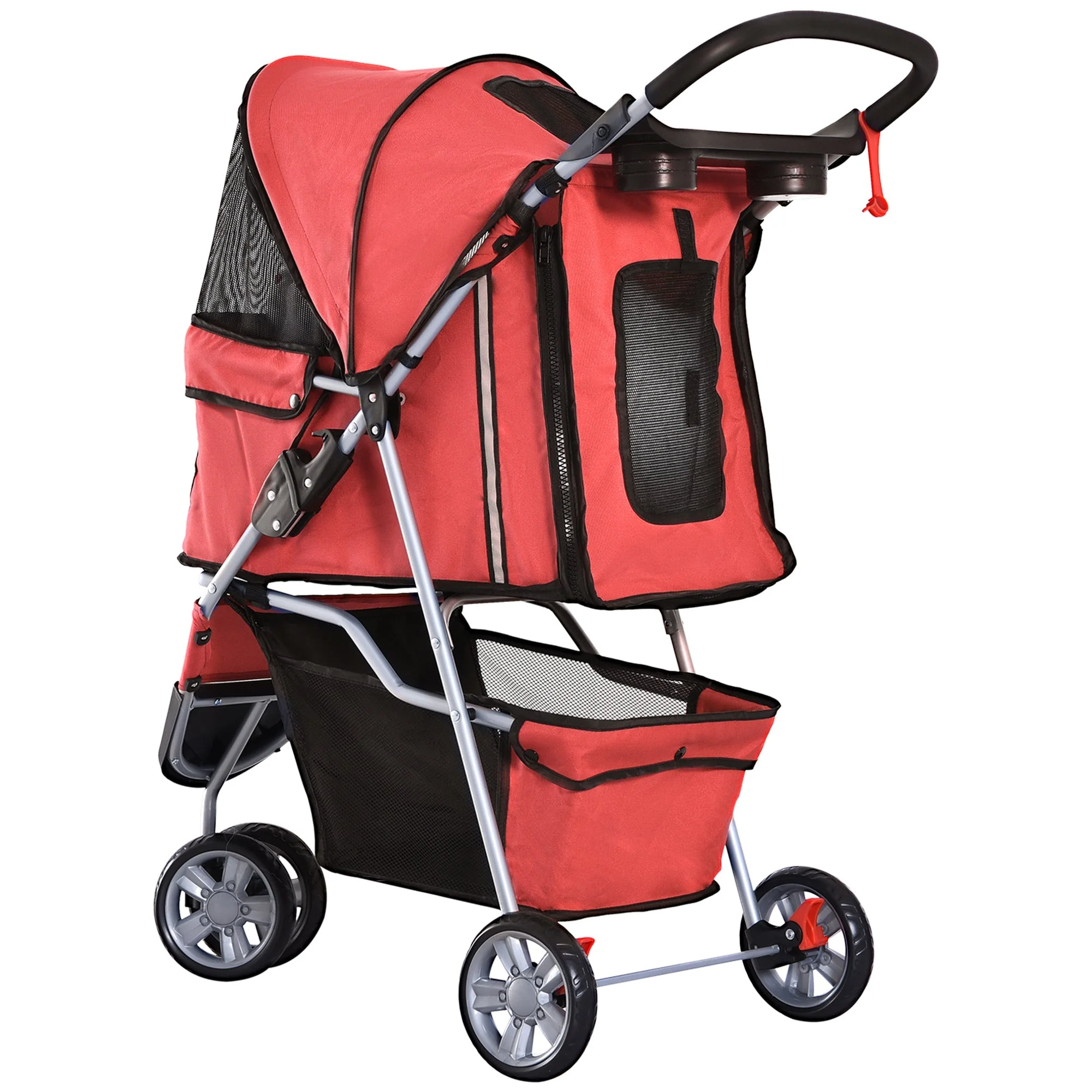 Dog Stroller, Lightweight & Foldable, Red - Image 8