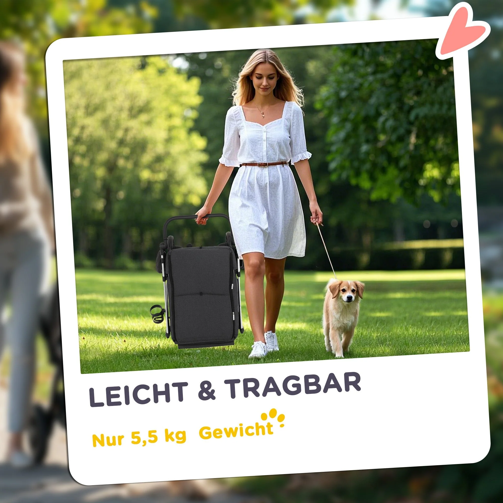 Dog Stroller, Lightweight Foldable with Cushion & Mesh, Aluminum Gray - Image 5