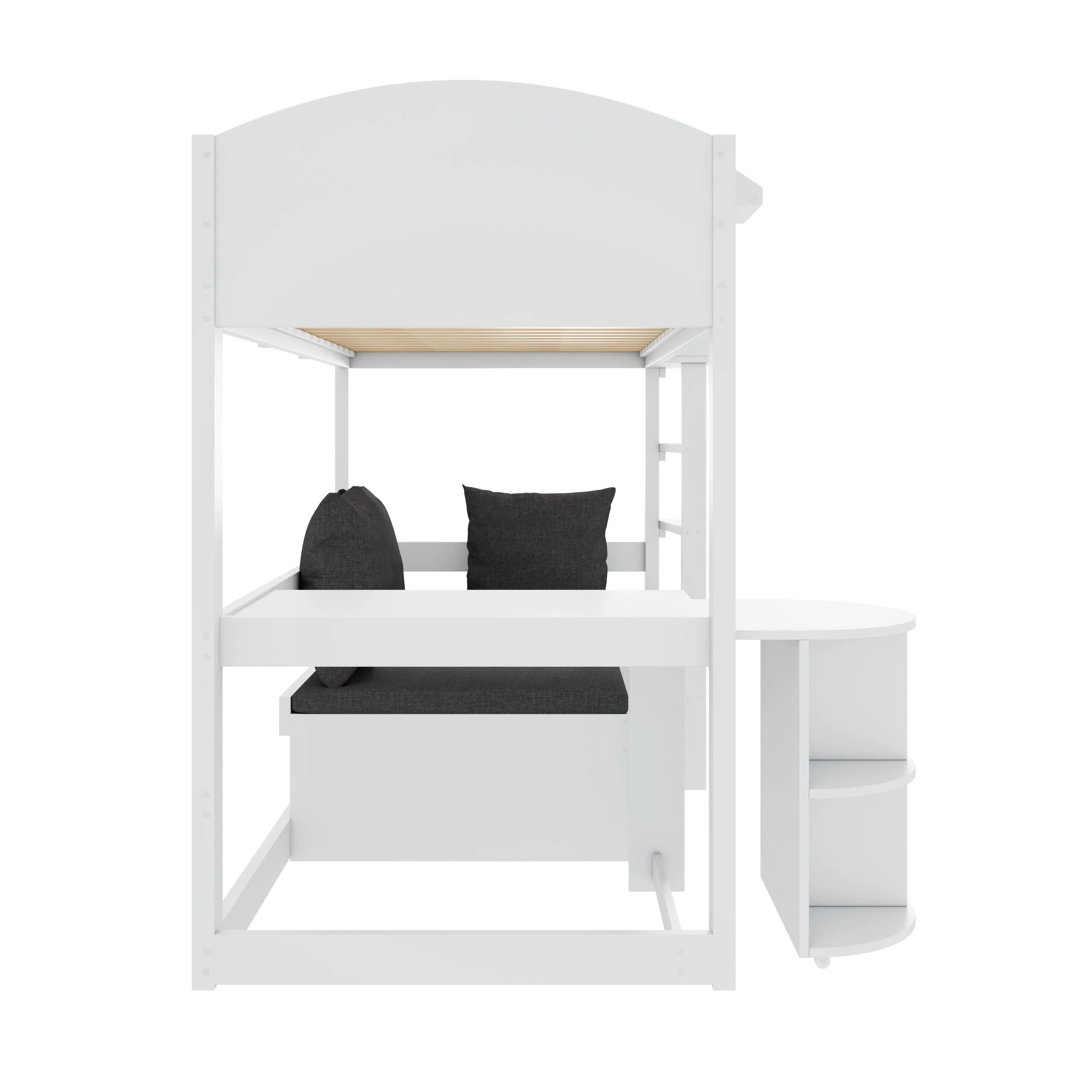 Double Bed 140x190cm Storage Drawers LED USB-C Charging, Wood White - Image 5