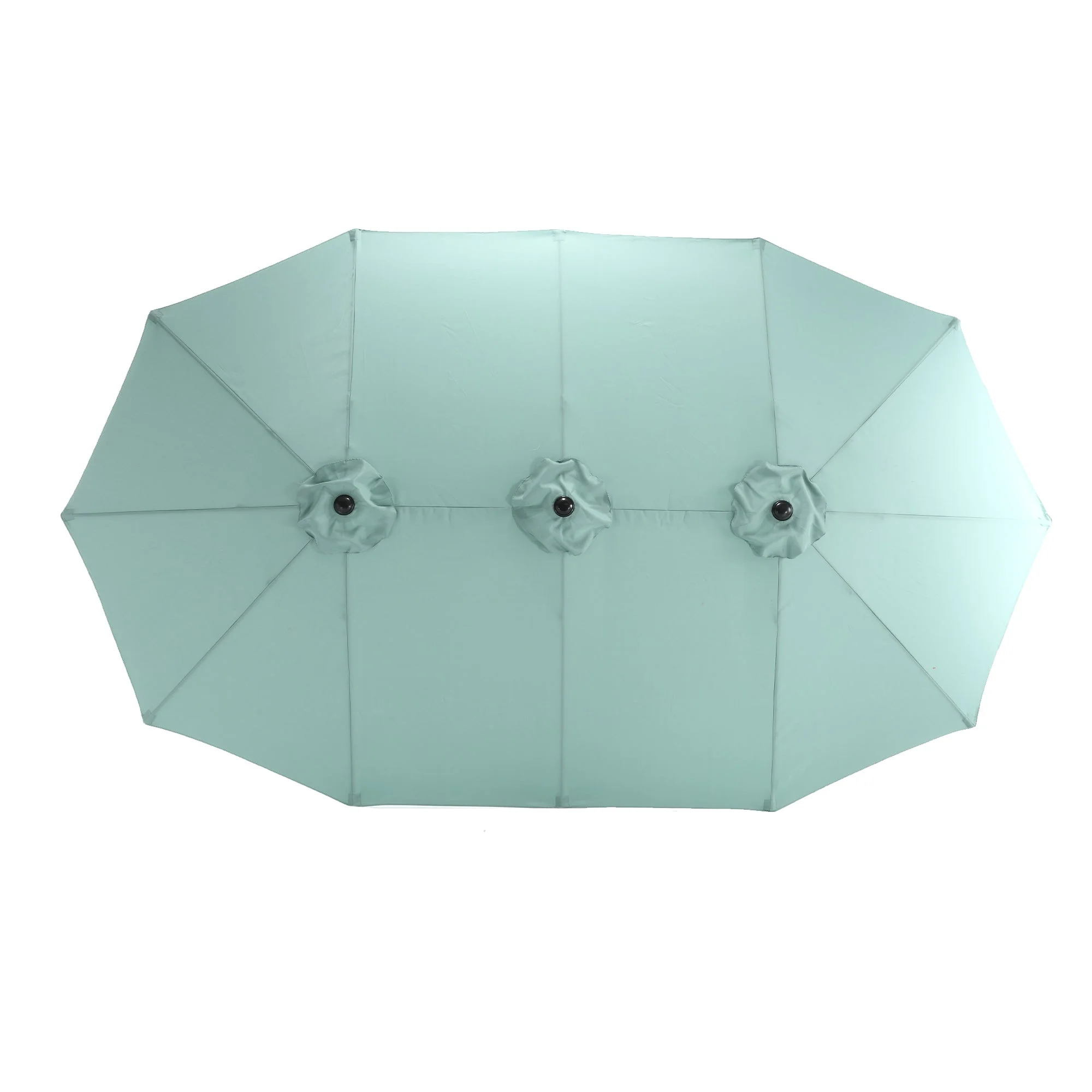 Double Sided Outdoor Umbrella, 14.8 Ft Rectangular Large with Crank, Light Green - Image 6