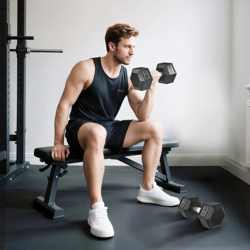 Dumbbell 35 kg Anti-Slip Grip - Black/Silver - Image 2