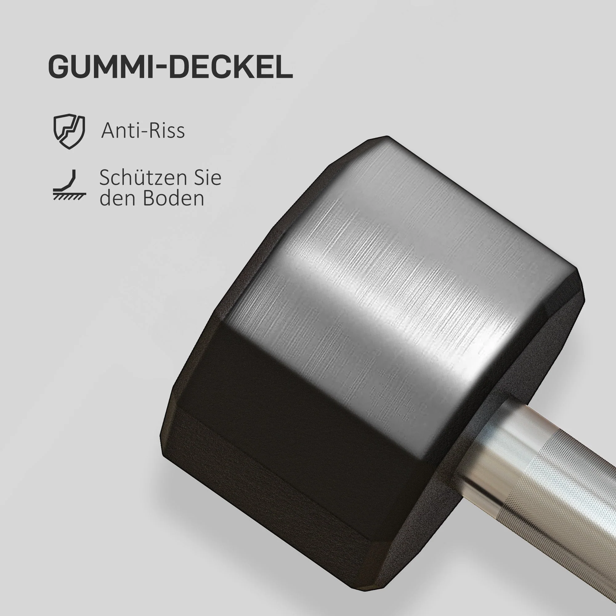 Dumbbell Set 10 kg, Non-Slip Metal, Black - Image 5