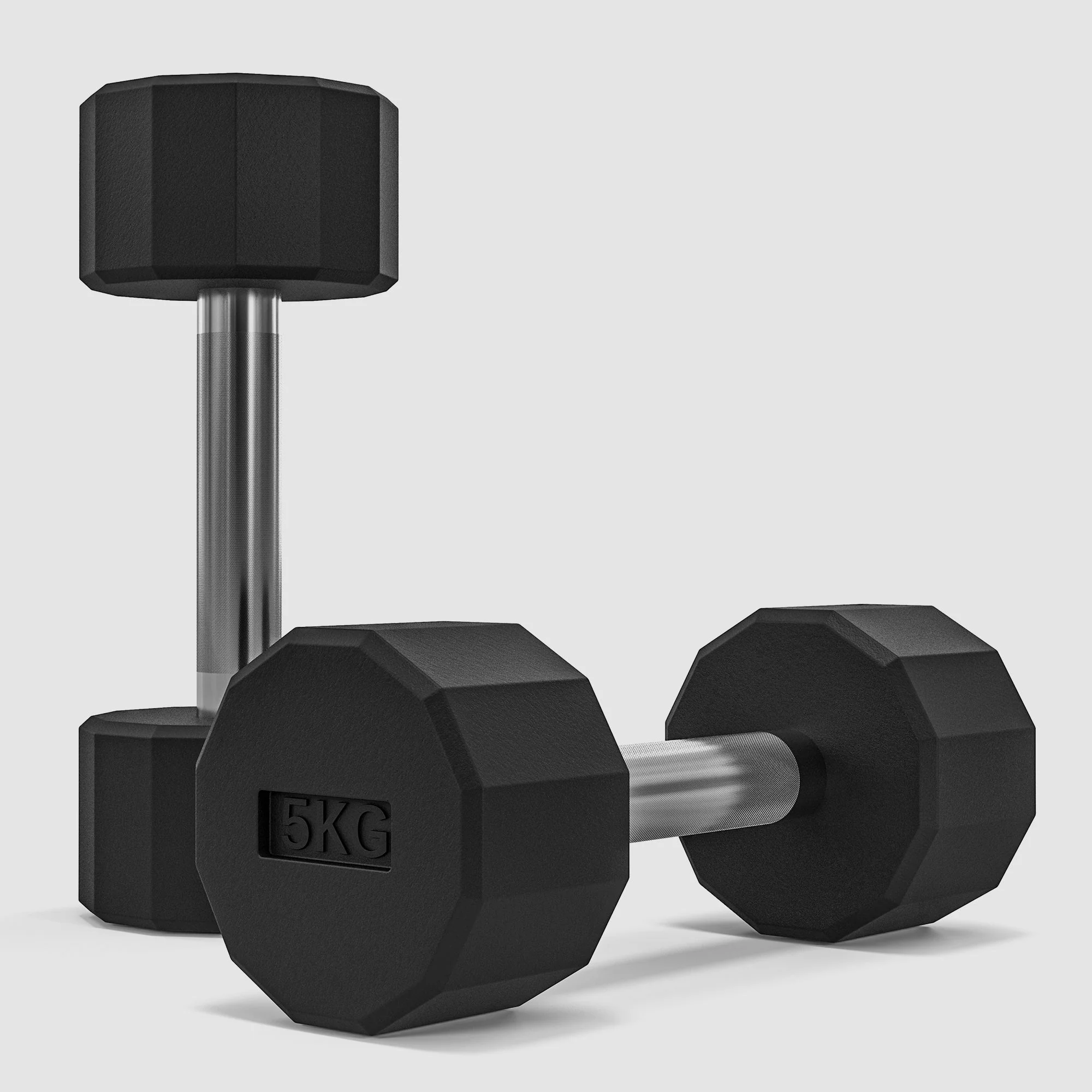 Dumbbell Set 10 kg, Non-Slip Metal, Black - Image 7
