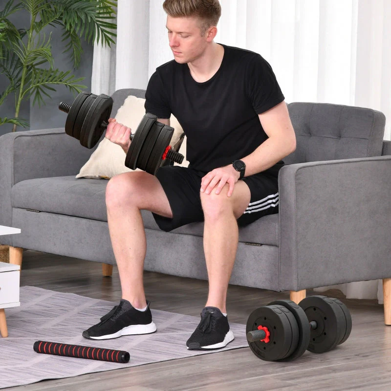 Dumbbell Set 20 kg adjustable with barbell for strength training and weight lifting - Image 3