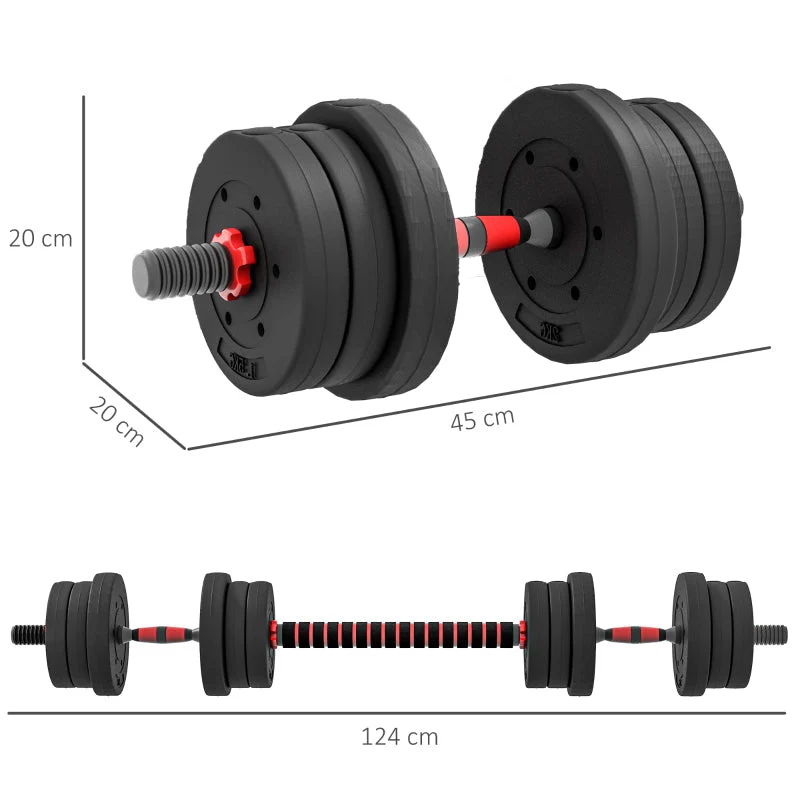 Dumbbell Set 20 kg adjustable with barbell for strength training and weight lifting - Image 4