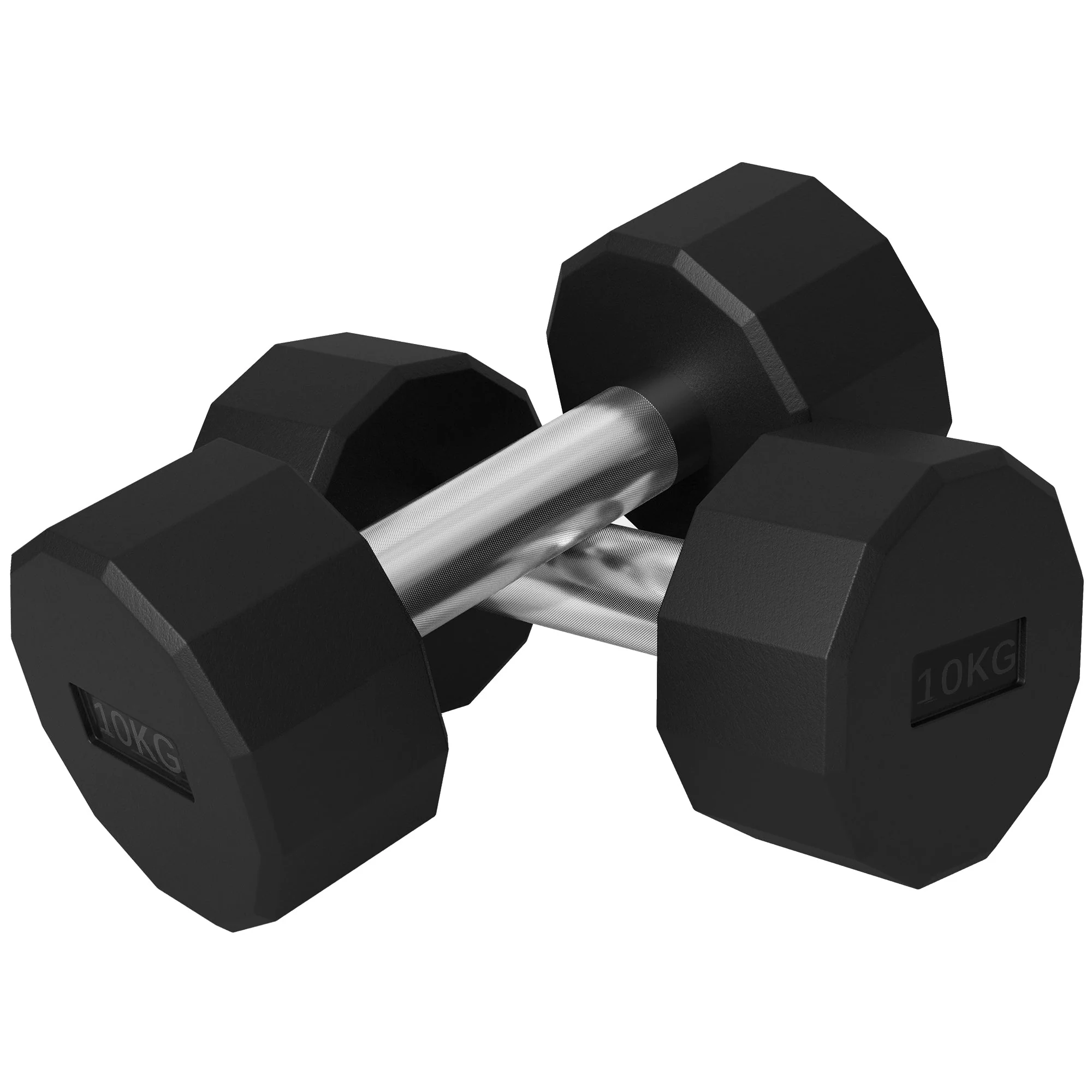 Dumbbell Set 20 kg, Non-Slip, Metal Black - Image 2