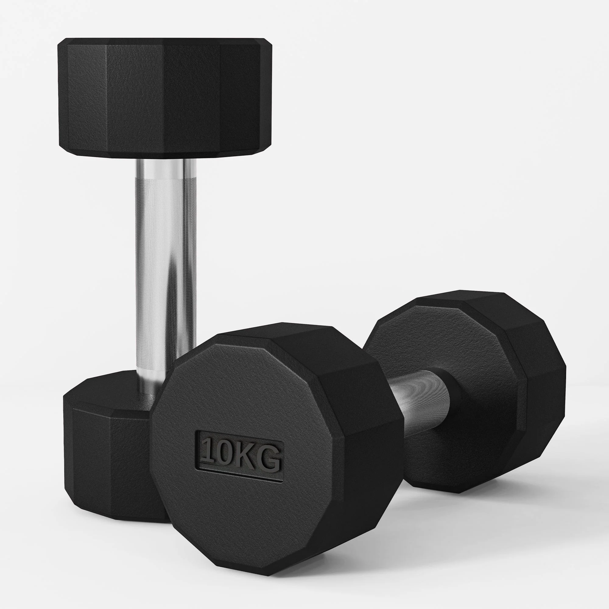 Dumbbell Set 20 kg, Non-Slip, Metal Black - Image 7