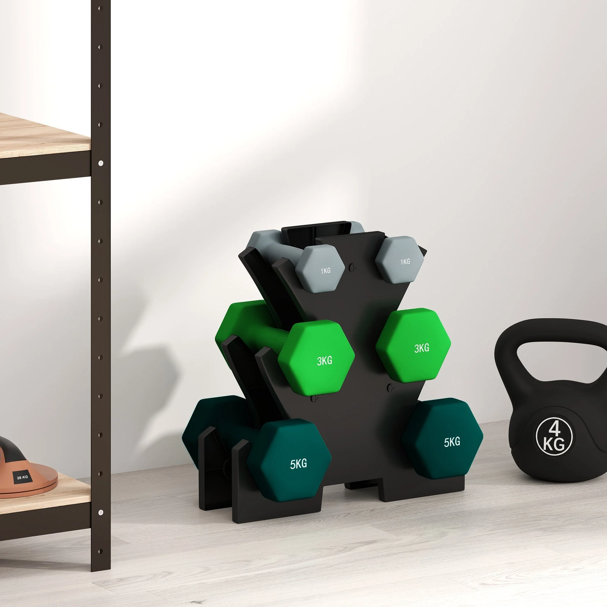 Dumbbell Set 6 Dumbbells with Stand Metal - Image 7