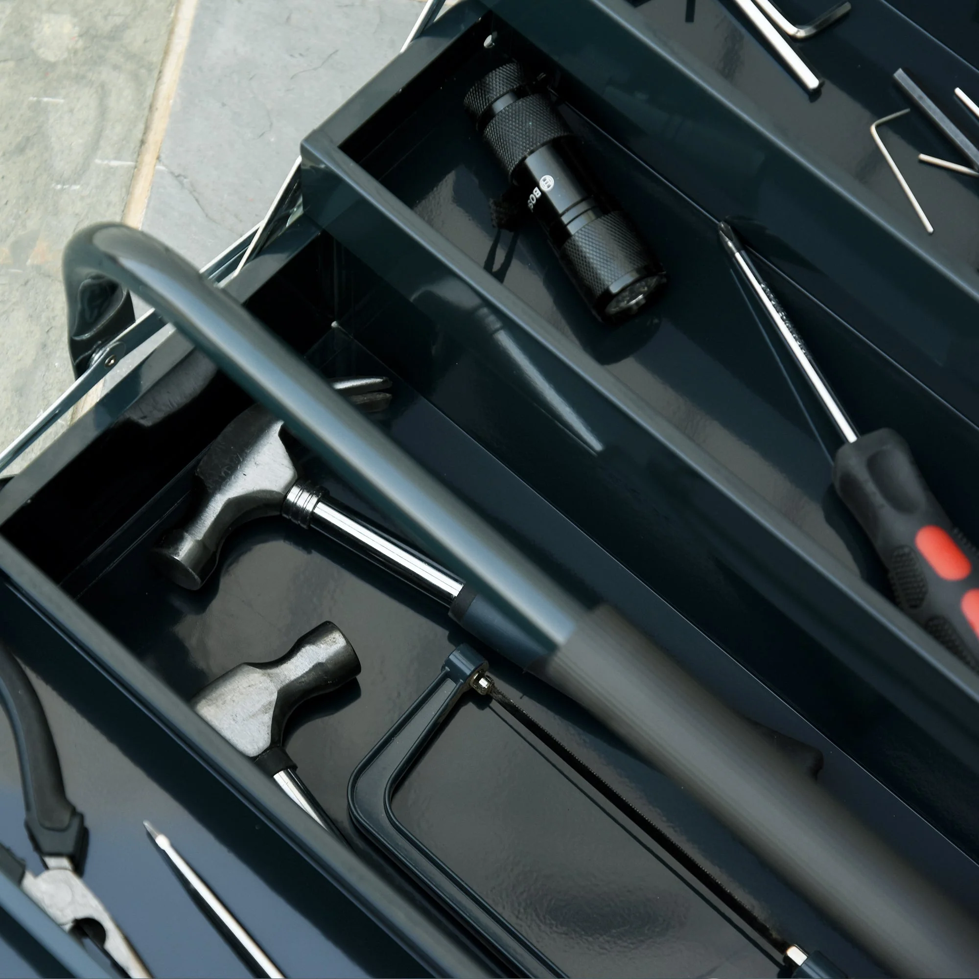 DURHAND tool case, 5 compartments, 57 x 21 x 41 cm, dark green steel - Image 8