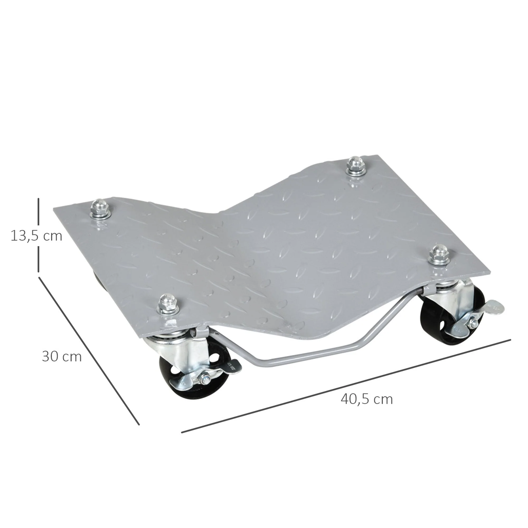 DURHAND Trolley Jack, 2 Pieces, 4 Rollers, Gray - Image 3