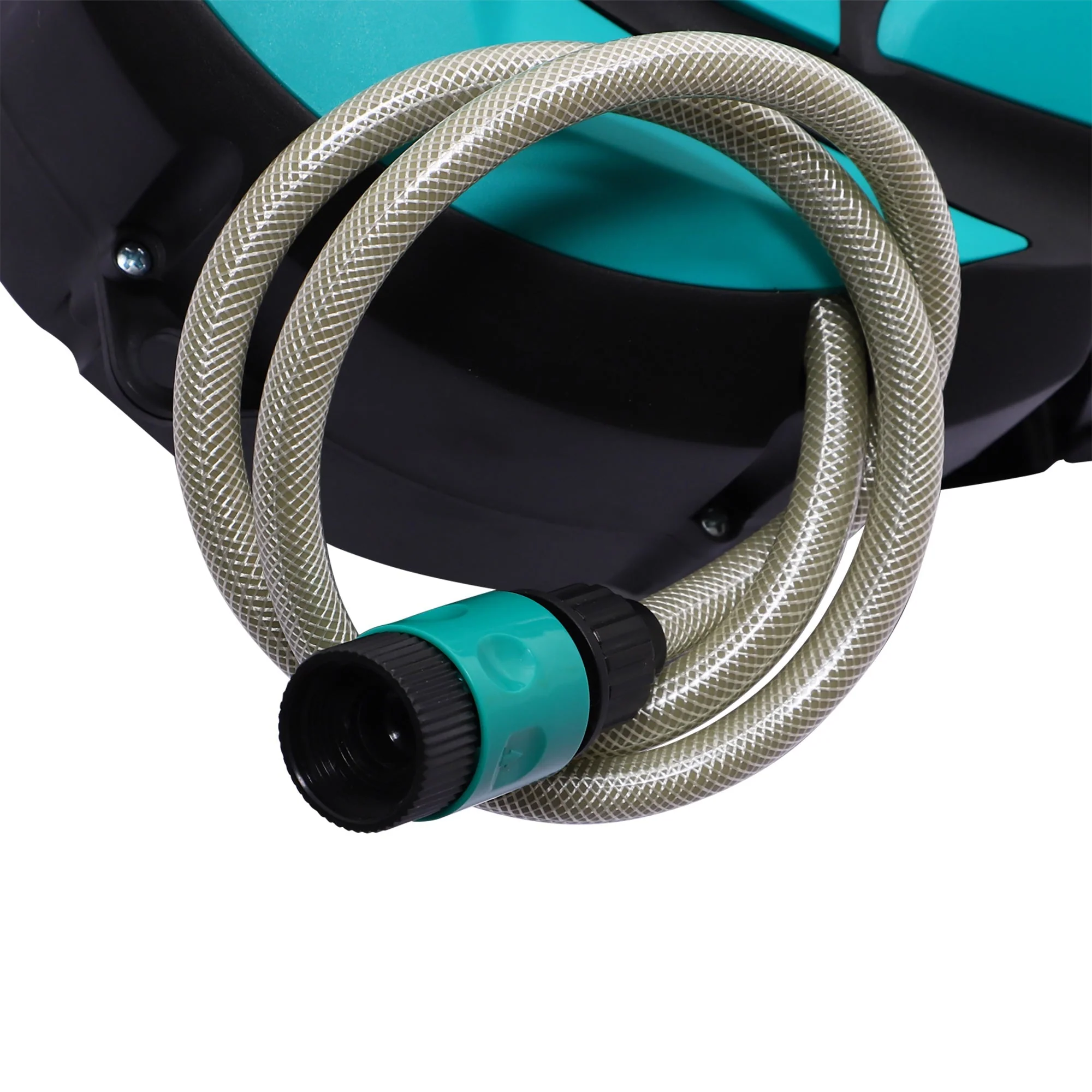 DURHAND wall-mounted hose reel 10m swiveling 180° with multi-spray, plastic green black - Image 8