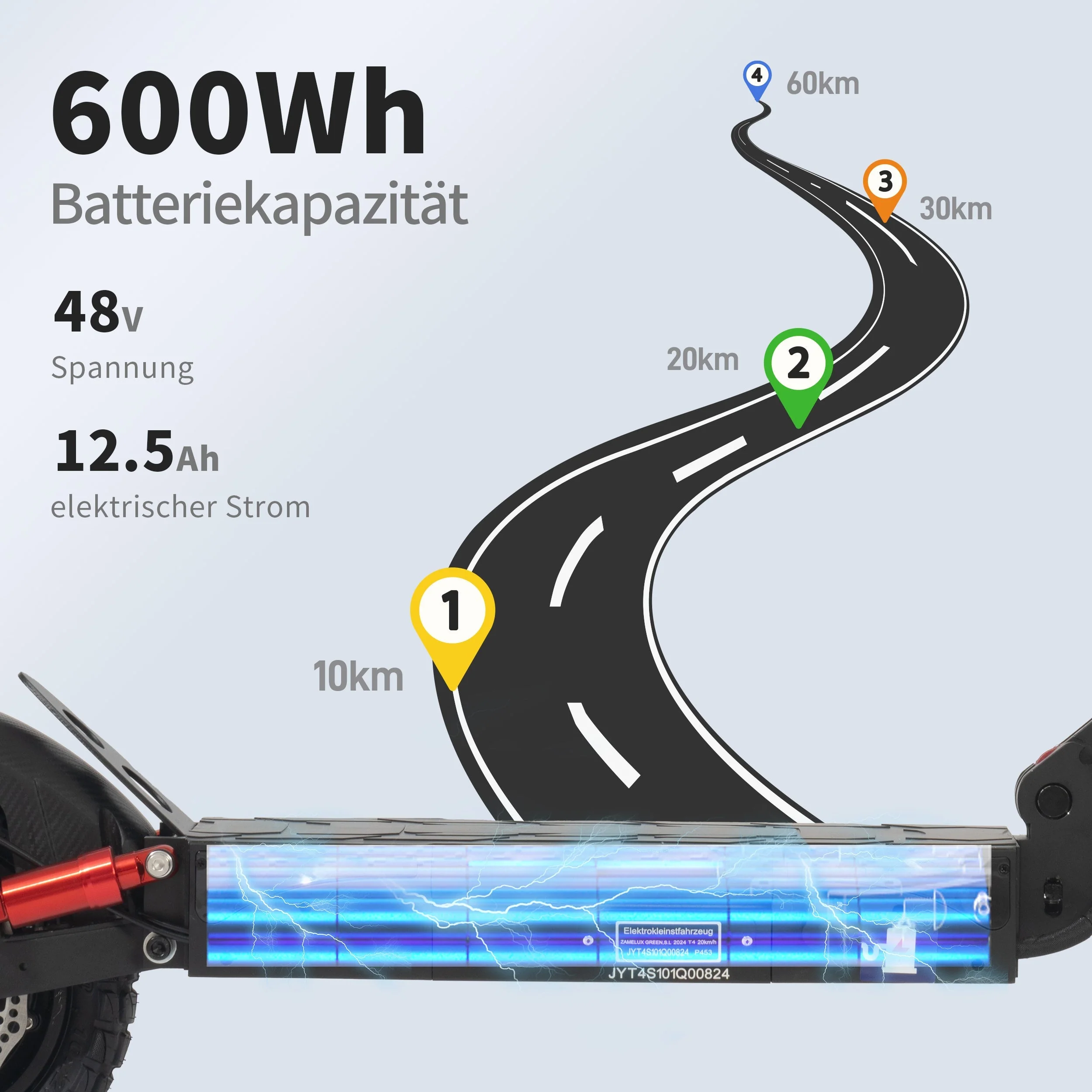 E-Scooter 10-Inch Foldable Road Legal 60km Range 500W Double Shock - Image 7