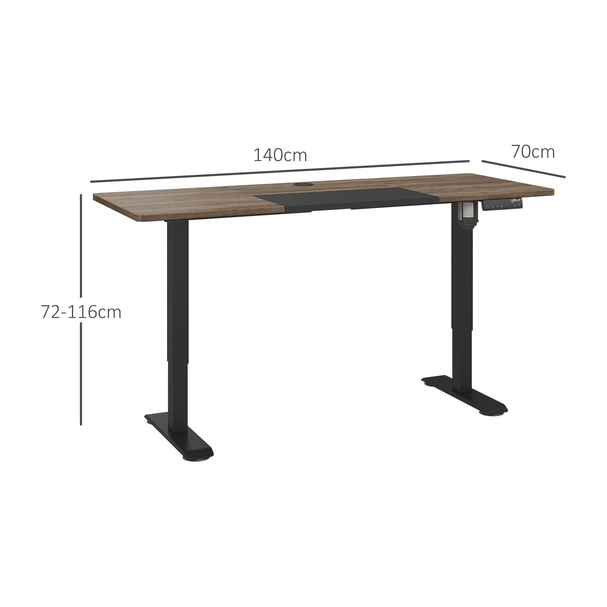 Electric Desk Frame Motor Height Adjustable Standing Computer Desk, Natural/Black - Image 3