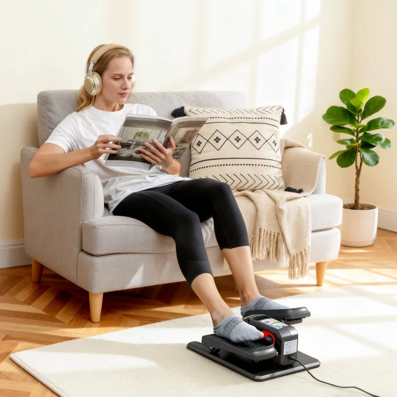Electric Elliptical Trainer with 12 Adjustable Speeds, Remote Control and LED Monitor, Black - Image 2