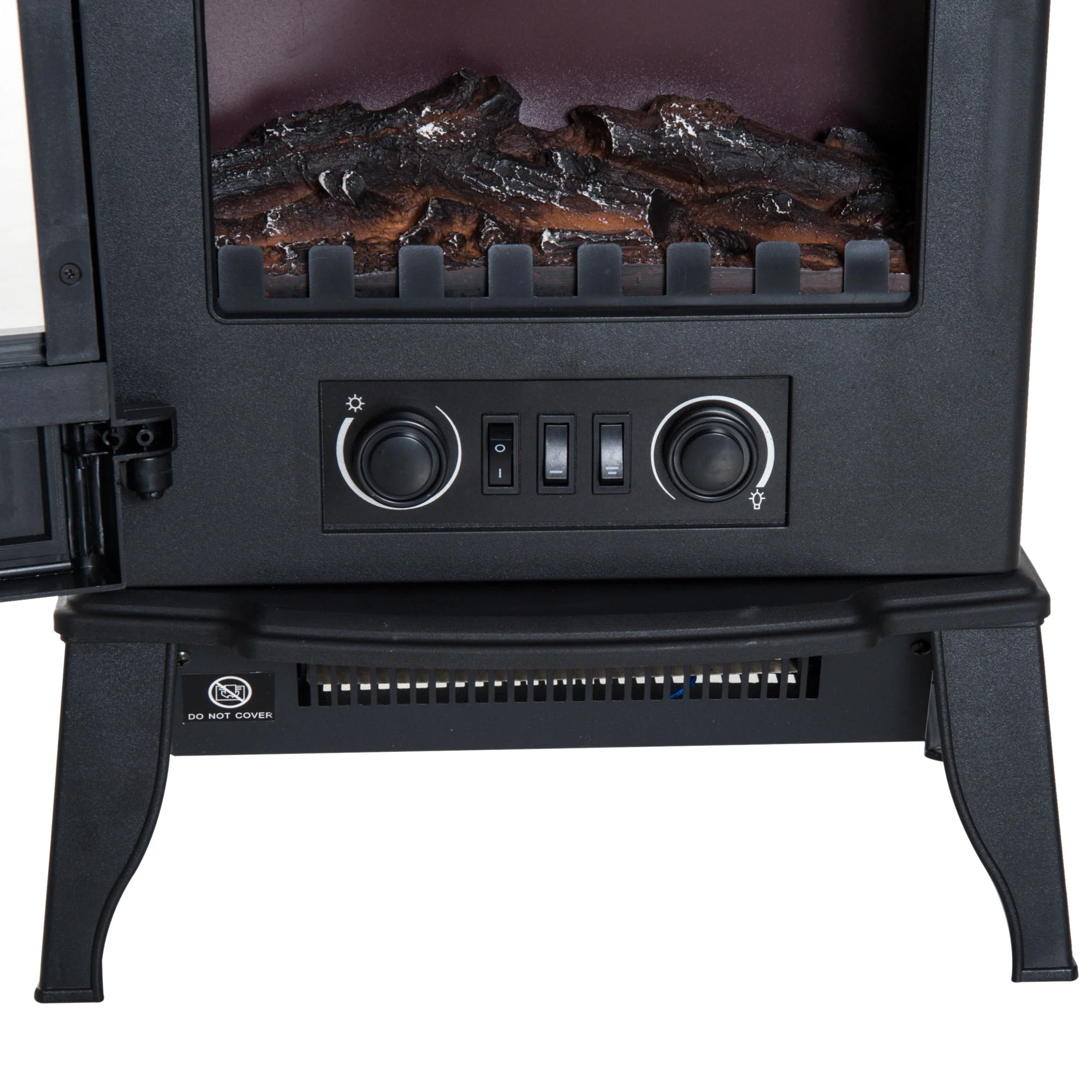 Electric Fireplace, 2000W Freestanding LED Flame, Metal - Image 8