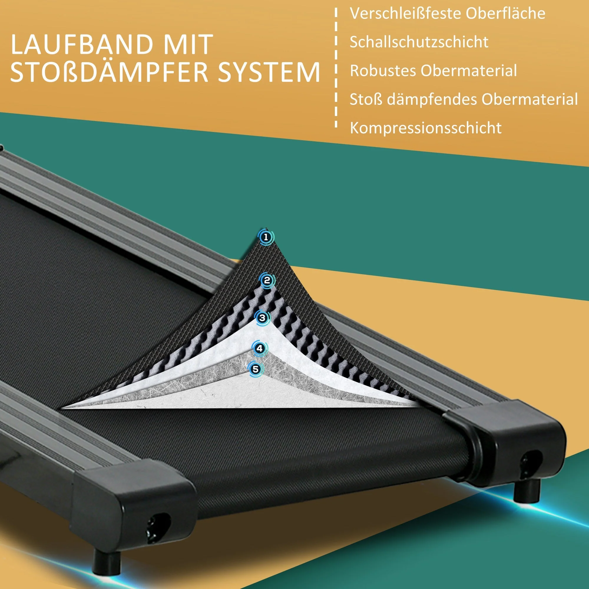Electric Folding Treadmill, 500W LCD Display, Black - Image 6