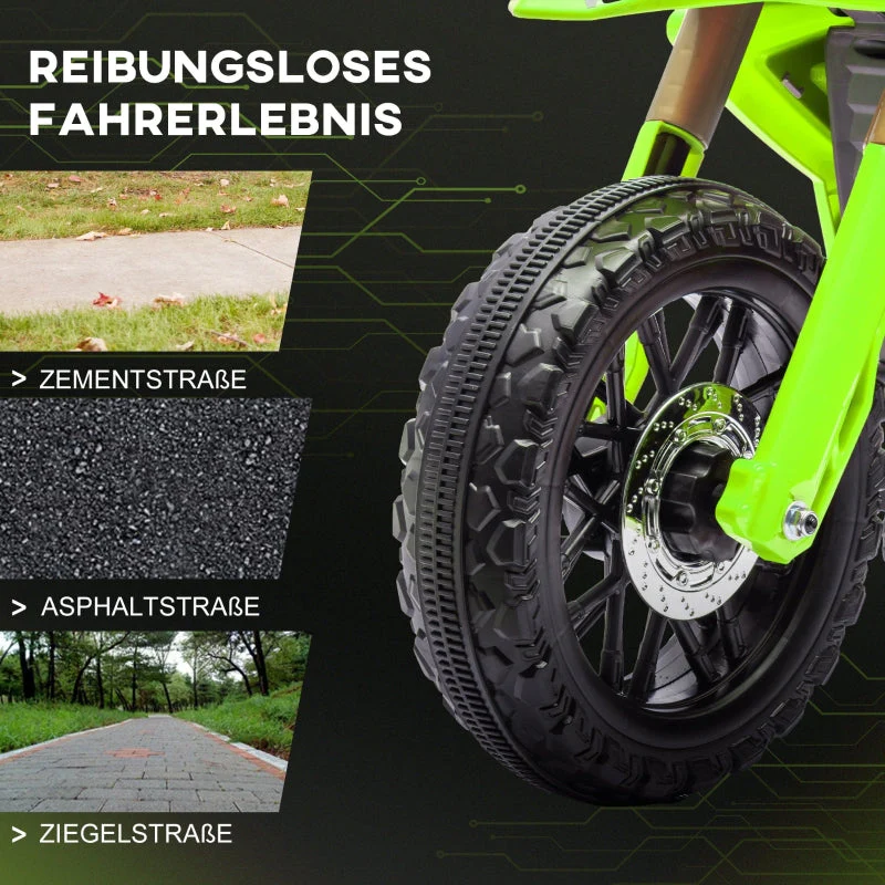 Electric Motorcycle for Children, 6V Battery Drive with Training Wheels and Sounds, Green - Image 6