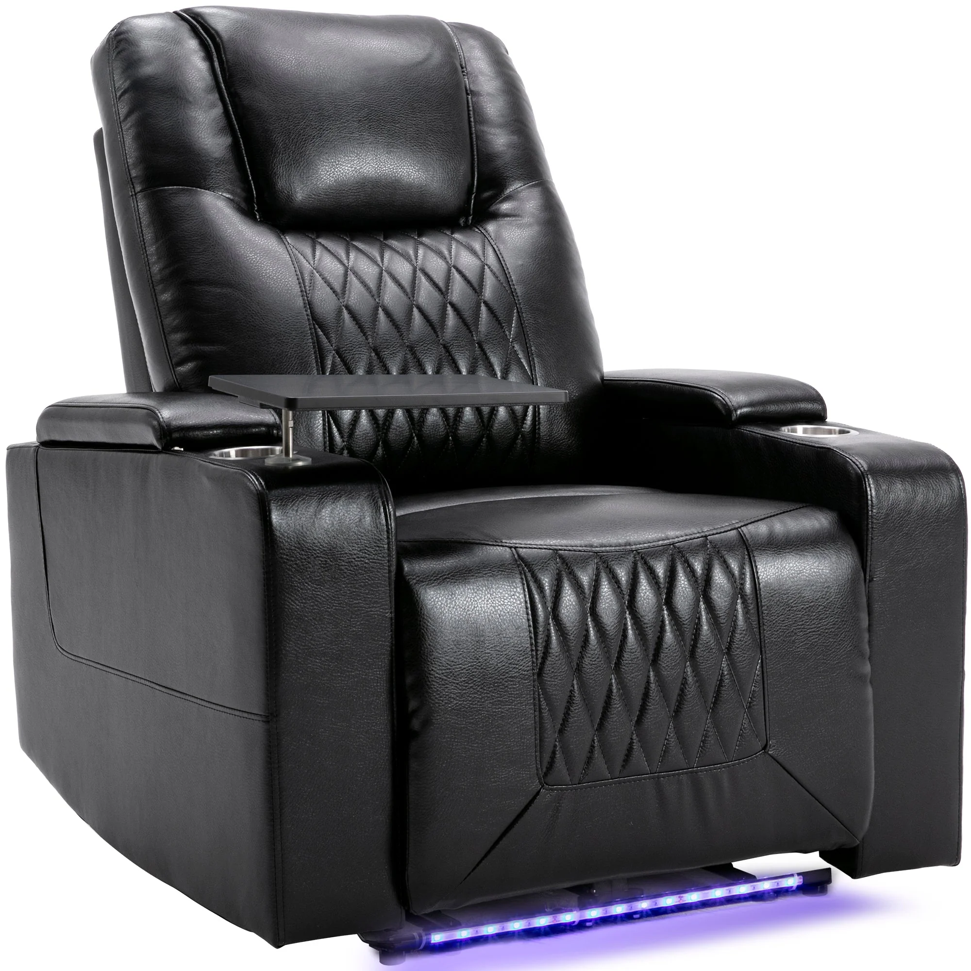 Electric Recliner Chair with USB Charge Port, 360 Swivel Tray Table, Hand in-Arm Storage, Cup Holders, Ambient Lighting - Image 3
