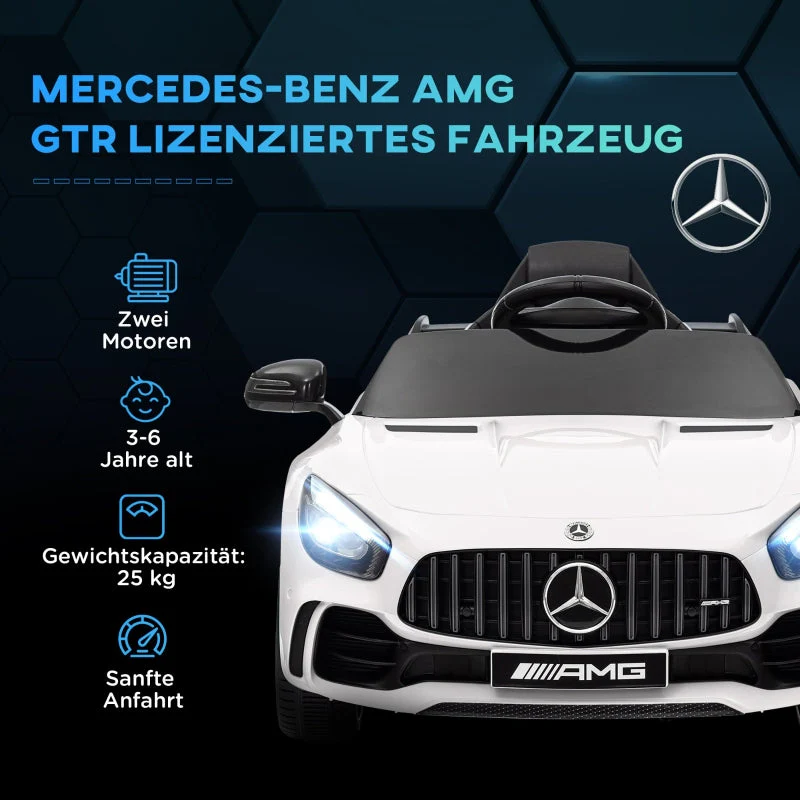 Electric Ride-On Car, Mercedes 3-5 km/h, Remote Control, White - Image 4