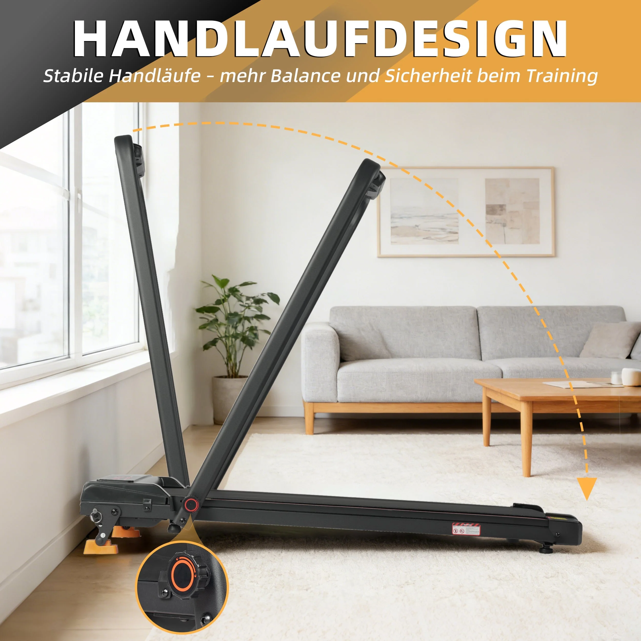 Electric Treadmill, Foldable with App Remote Control and LED Display, 12 km/h 0.75 HP Black - Image 8