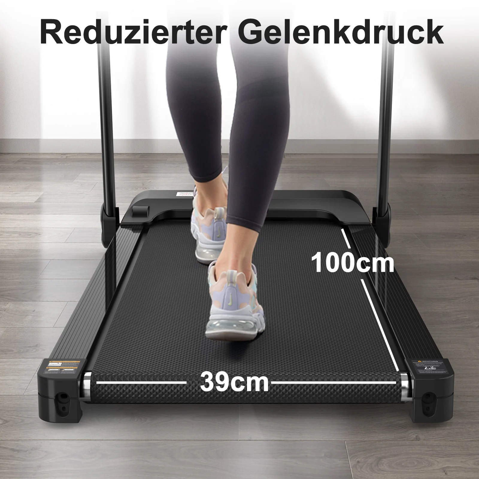 Electric Treadmill, Folding, 12 km/h Max Speed, LED Display, App & Tablet Holder, Compact - Image 4