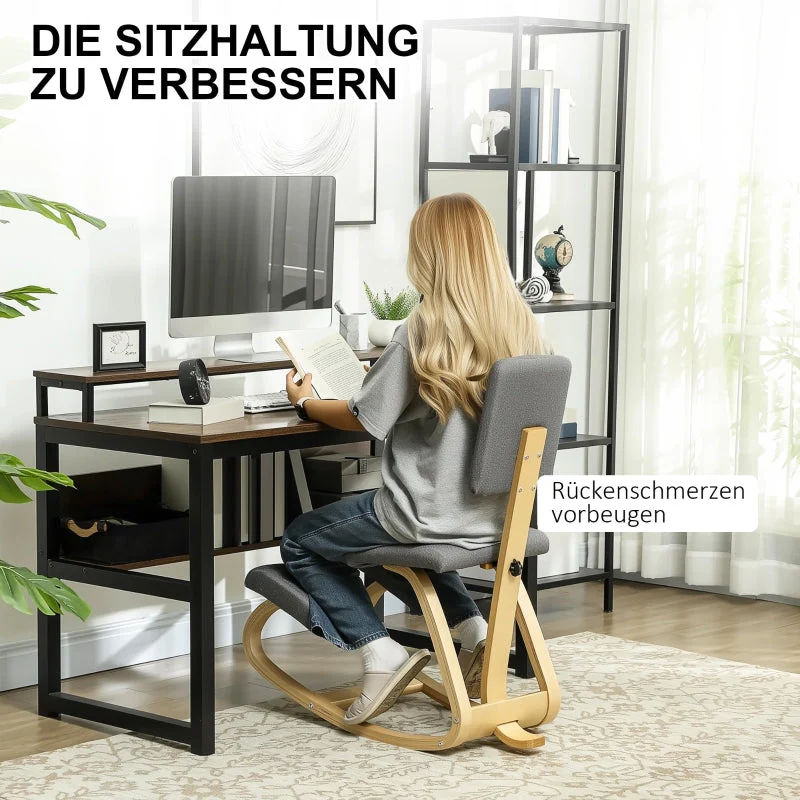 Ergonomic Kneeling Chair, Health Stool for Home Office, Gray - Image 4