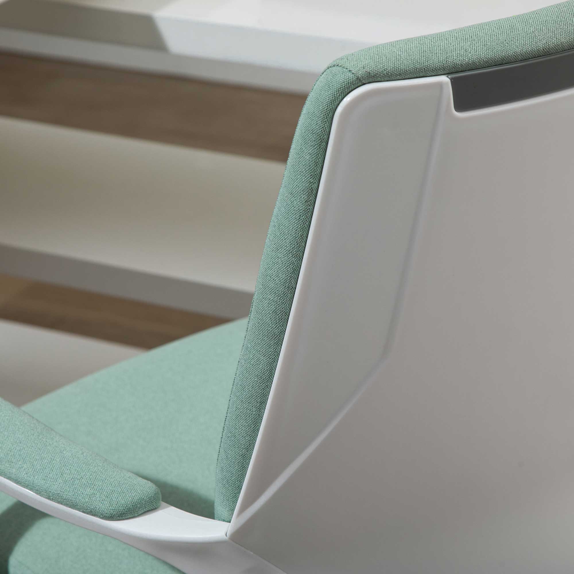 Ergonomic Office Chair Rocking Function Padded 360° Swivel Casters, Green Polyester - Image 8