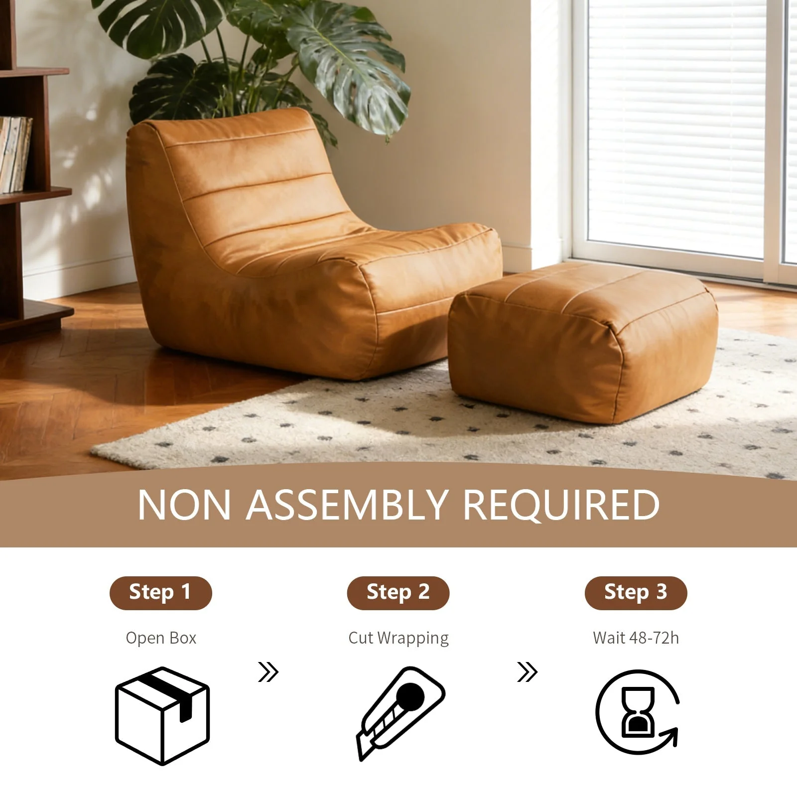 Ergonomic Single-Seater Lounge Sofa with Coordinated Ottoman for Compact Living Spaces, Modern Style - Image 5