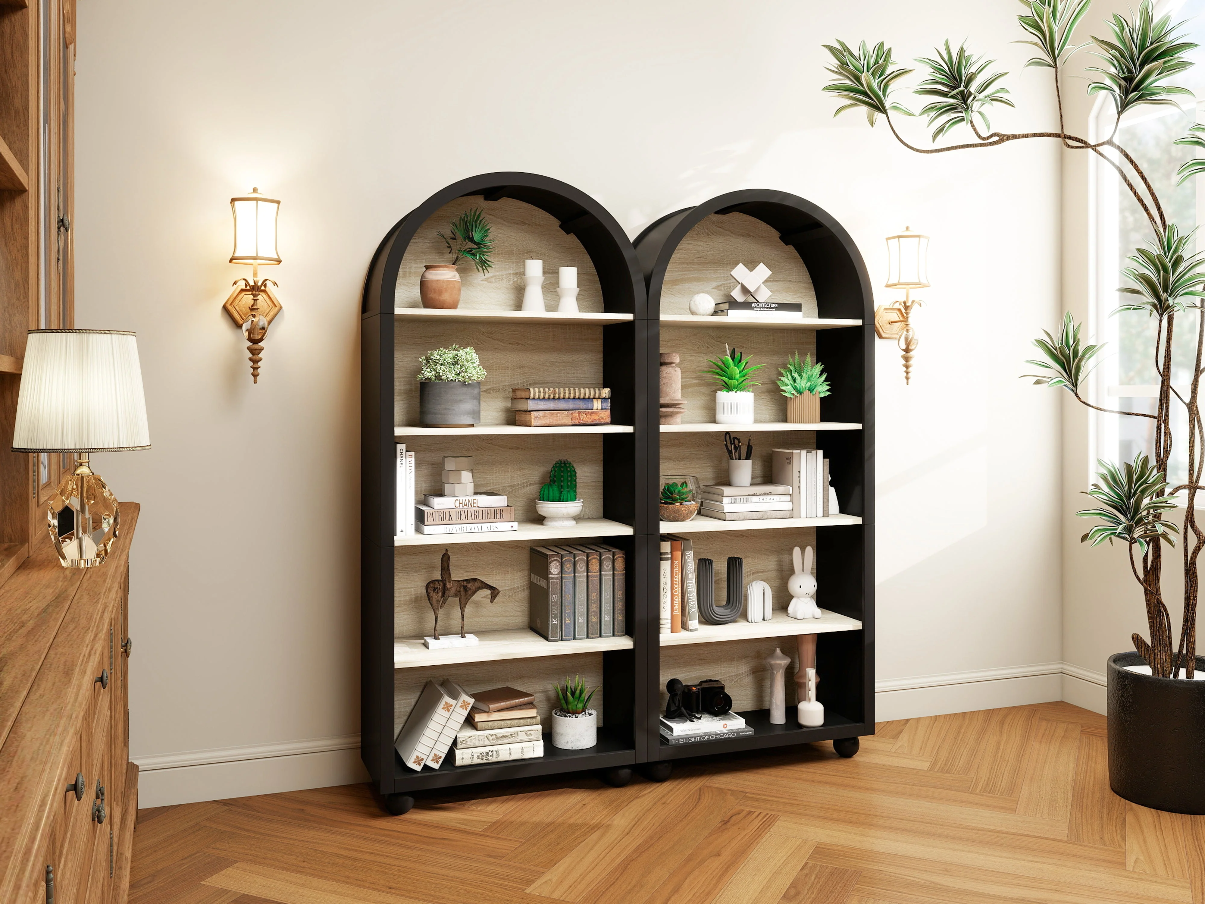 European Bookshelf, 5-Tier Open Storage, Hand-Painted Metal - Image 8