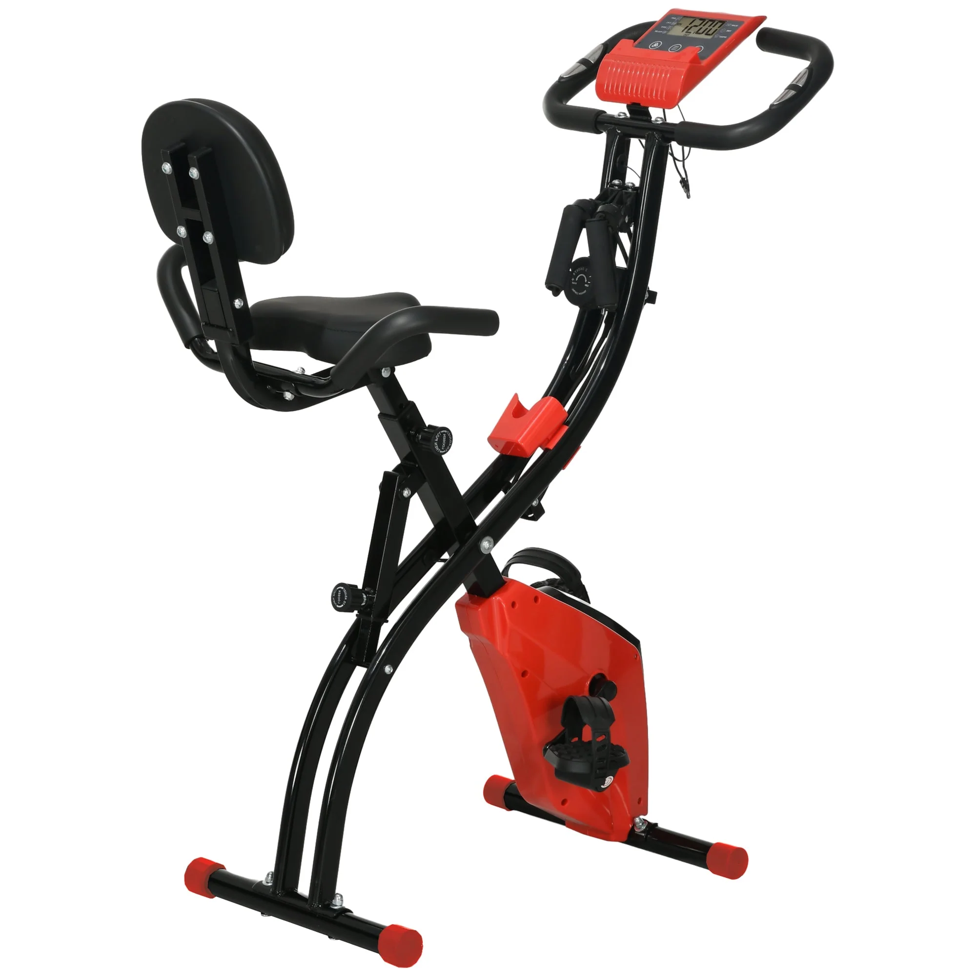 Exercise Bike, Foldable 2-in-1 with LCD & 8-Level Resistance, Tension Ropes - Image 2
