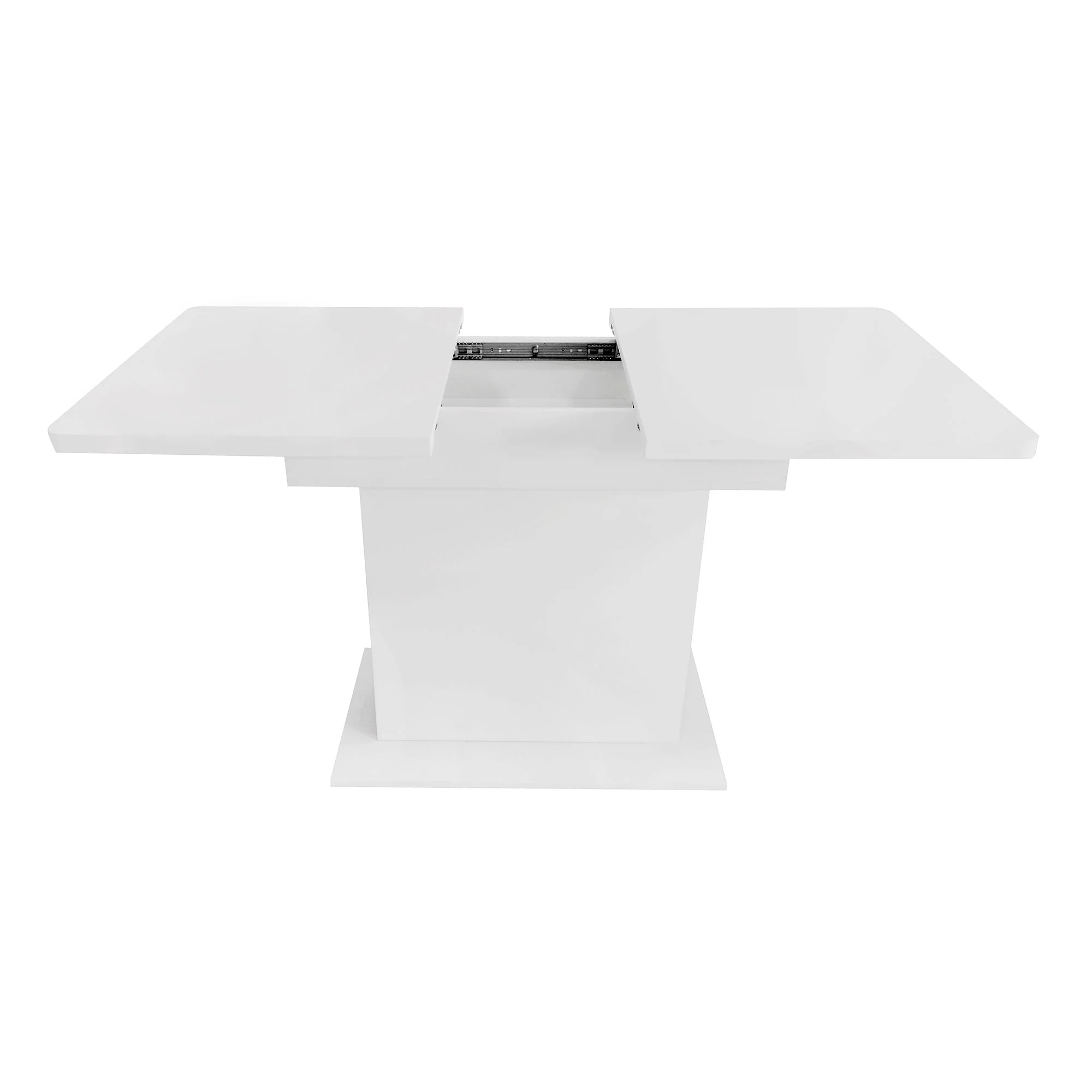 Extendable Dining Set with 4 Sherpa Chairs and Storage, Rectangular, White - Image 6