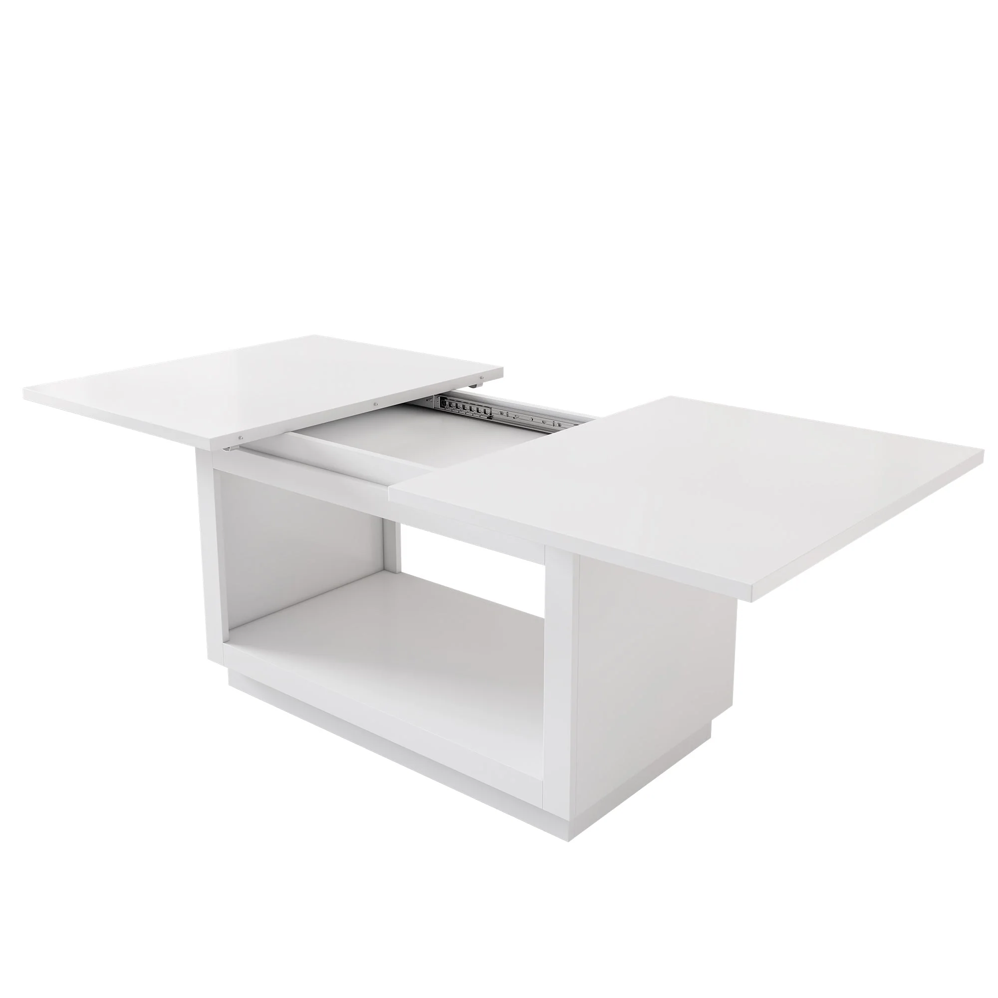 Extendable Dining Table, Modern Simple Square Design 140/180 cm, White - Image 9