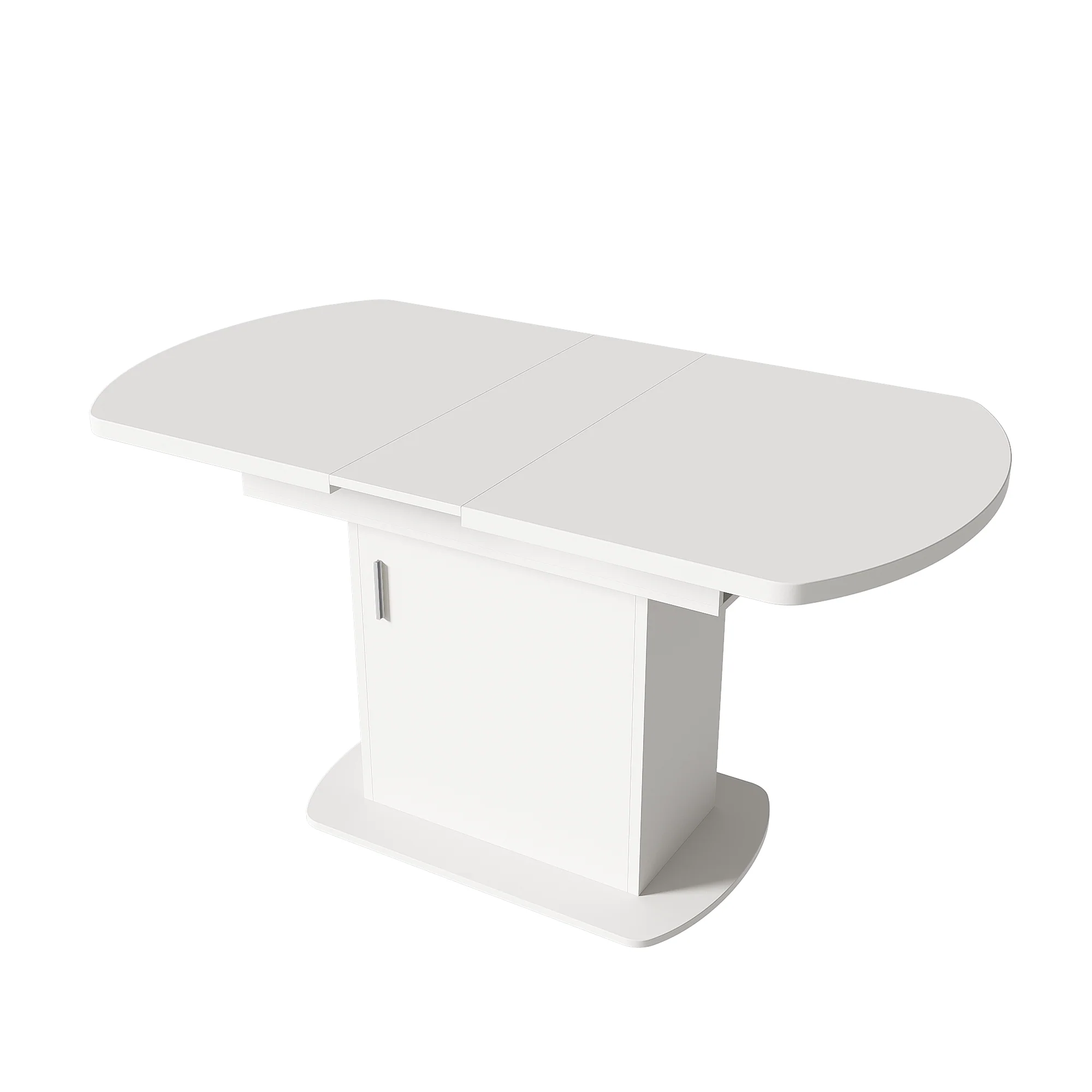 Extendable Oval Dining Table Modern Minimalist Storage Space-saving White - Image 9