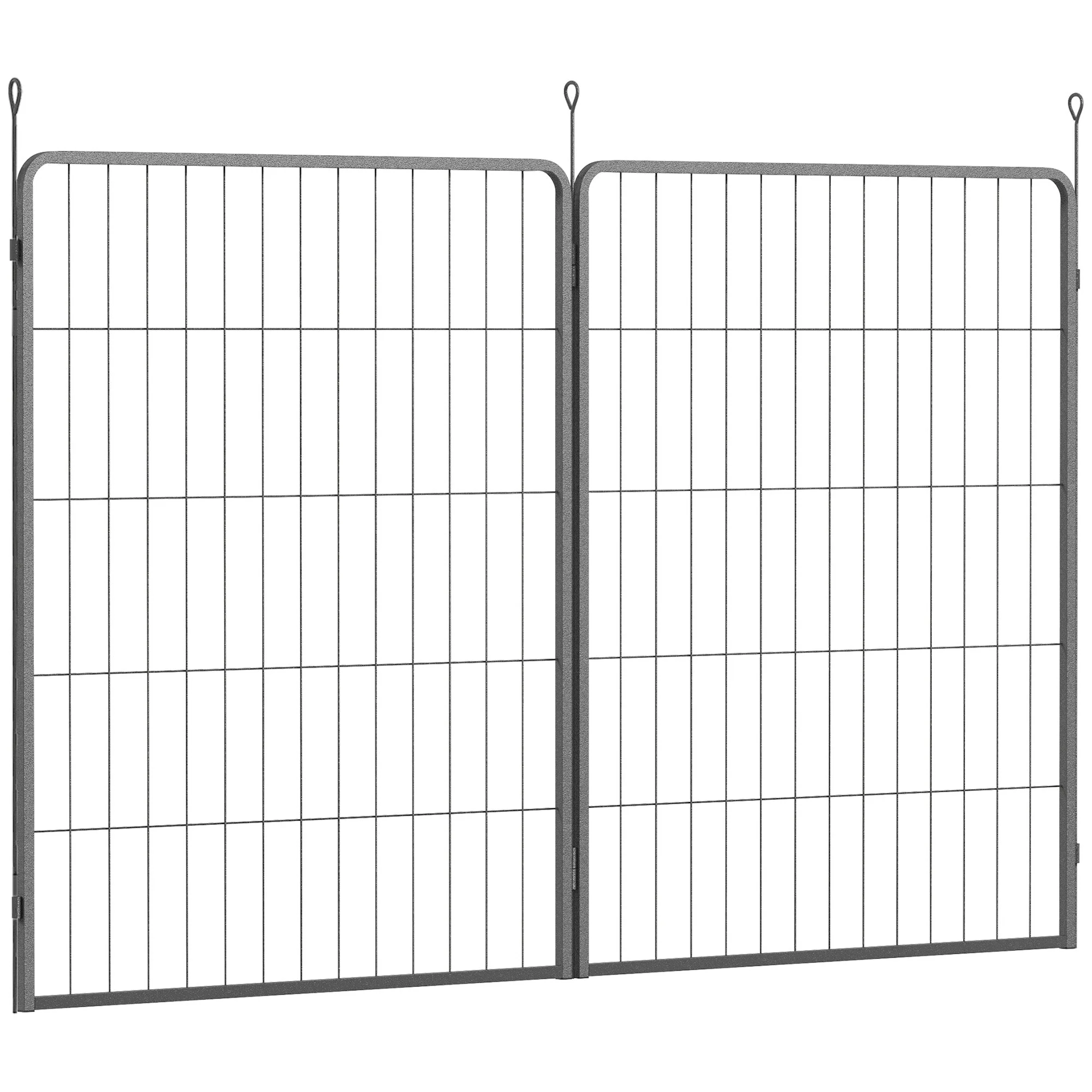 Extension Dog Fence Panels, 80 x 100 cm Steel Puppy Fence, Black - Image 2