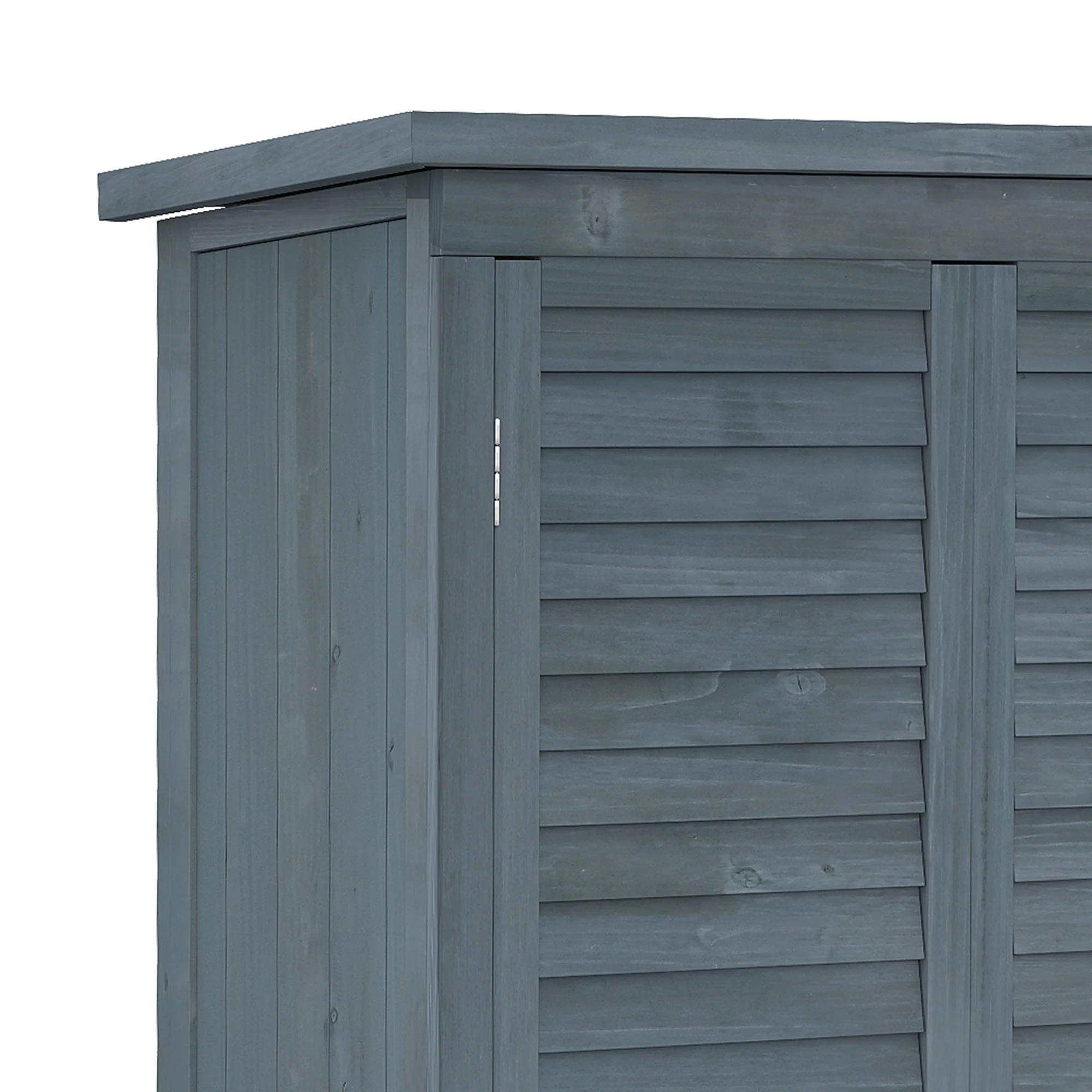 Fir Wood Garden Shed 39.5 x 79cm - Grey - Image 8