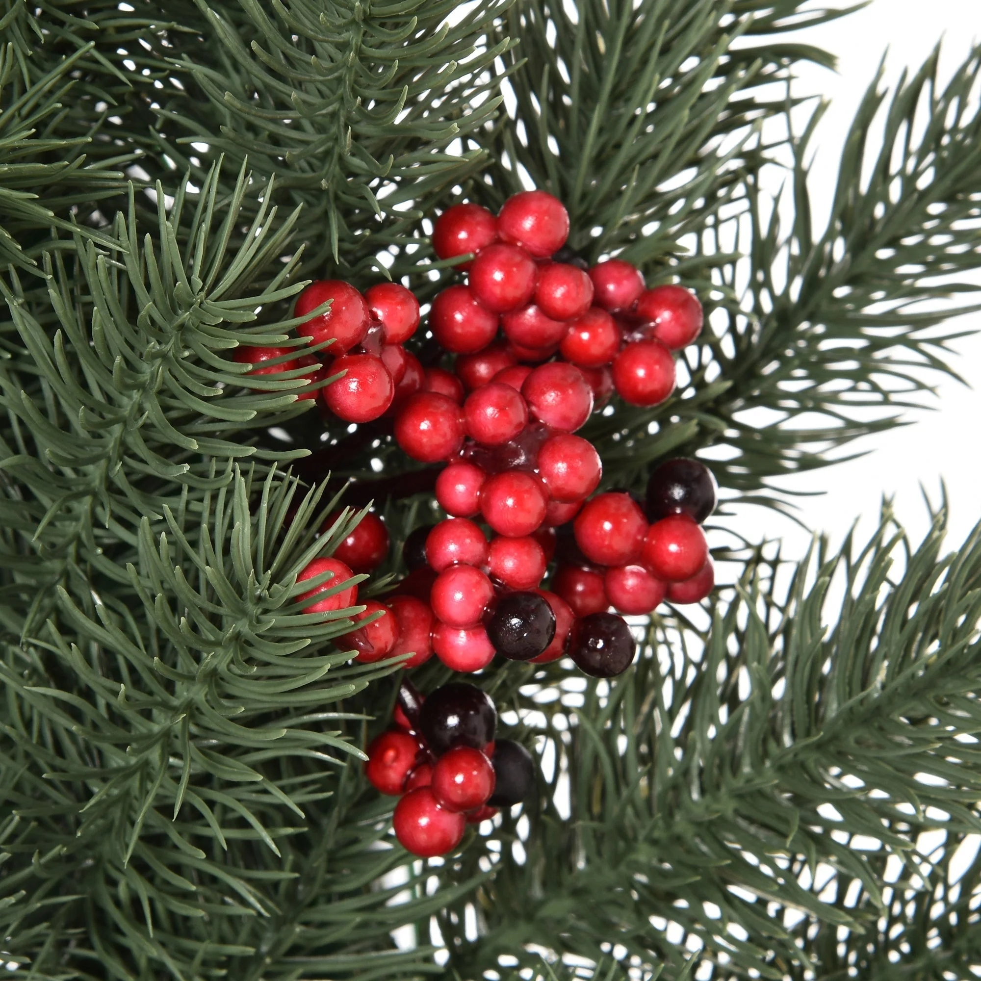 Fir Wreath, Christmas Door Wreath with Eyelet, Green PE - Image 8