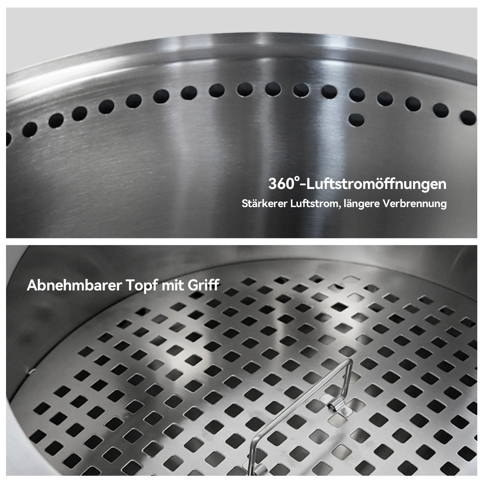 Fire Pit Portable Outdoor Fireplace with Ashtray Stainless Steel - Image 3