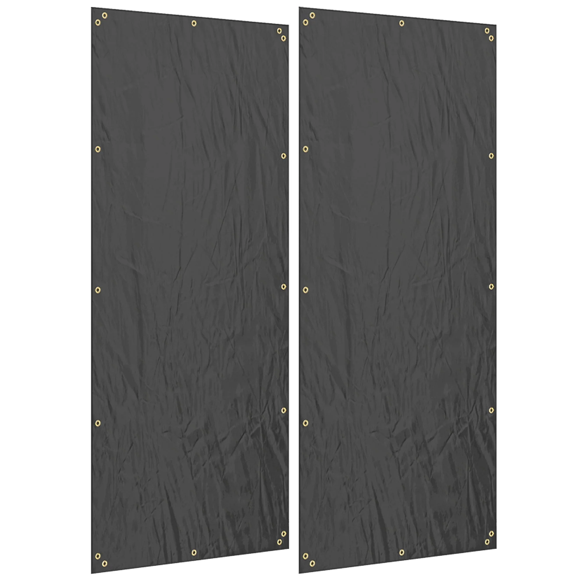 Firewood Rack Covers, Set of 2, Waterproof 600D Oxford, Black - Image 2
