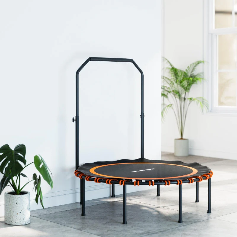 Fitness Trampoline, Adjustable Handrail for Indoor/Outdoor Use, Steel/Plastic Orange - Image 8