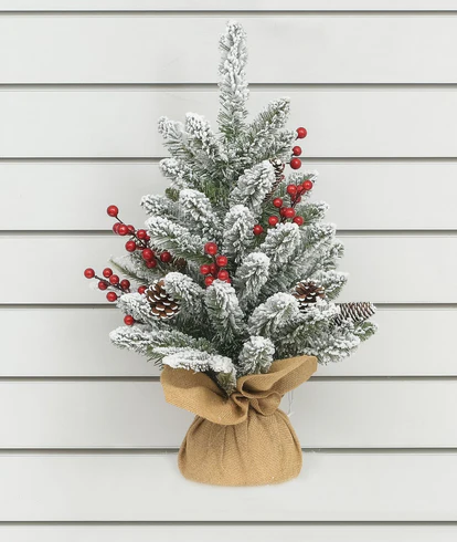 Flocked Berry/Cone Tree 60cm