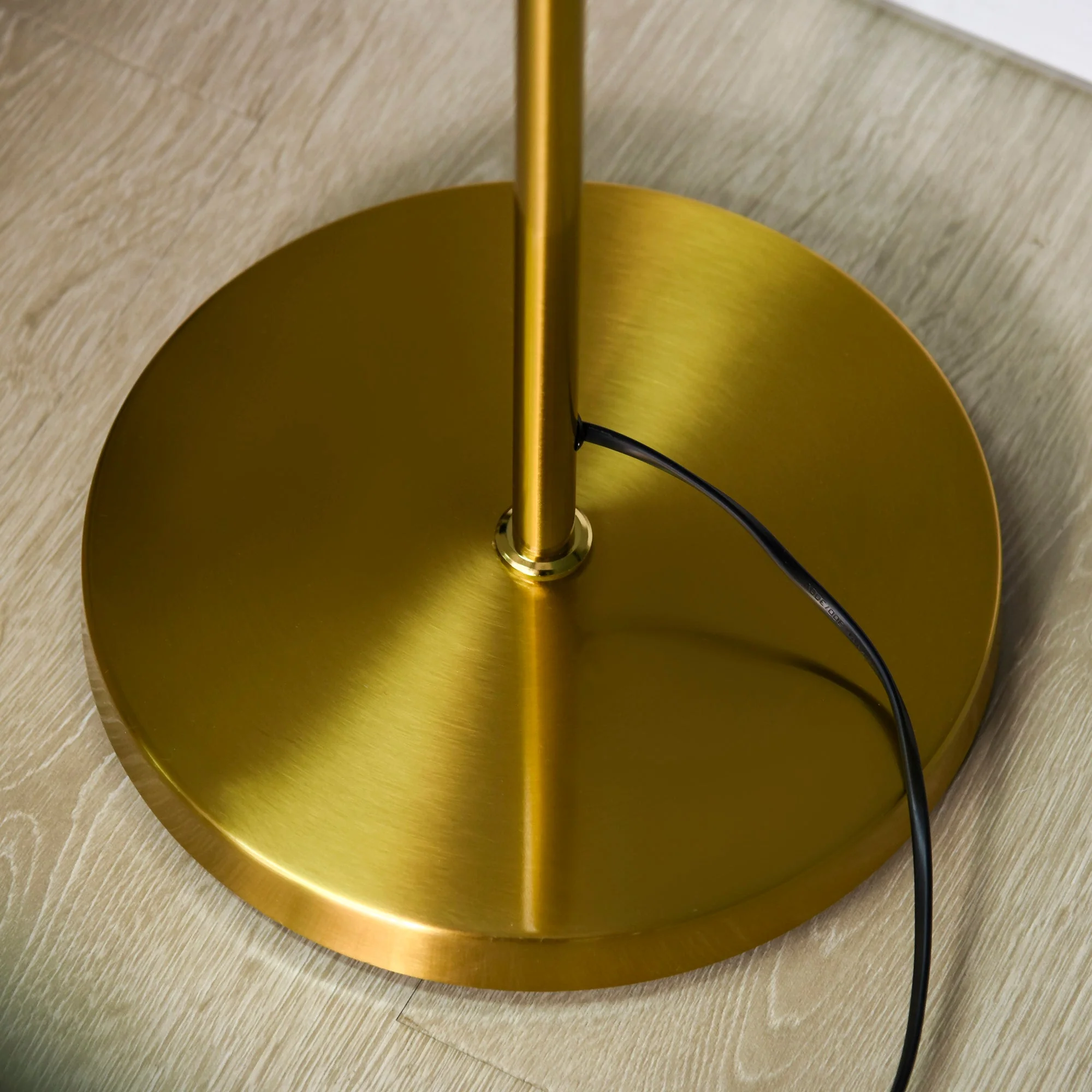 Floor Lamp, E27 Socket & 3 Glass Lampshades, 169 cm, Metal - Image 7
