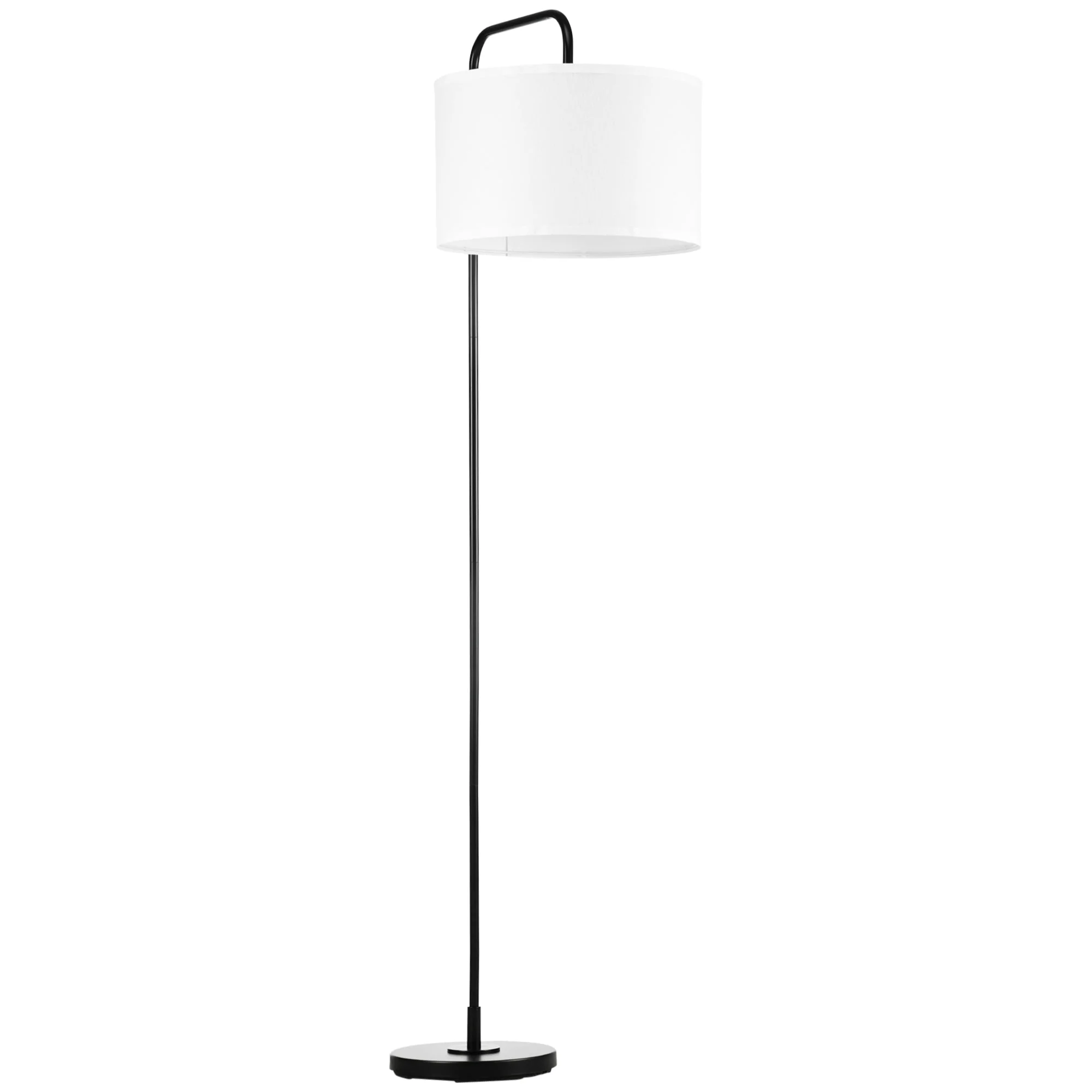 Floor Lamp Living Room Modern with Lampshade Black Metal - Image 2