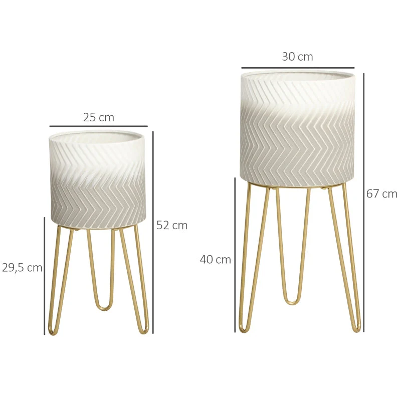 Flower Pots Set of 2 Plant Stands Metal - Image 3