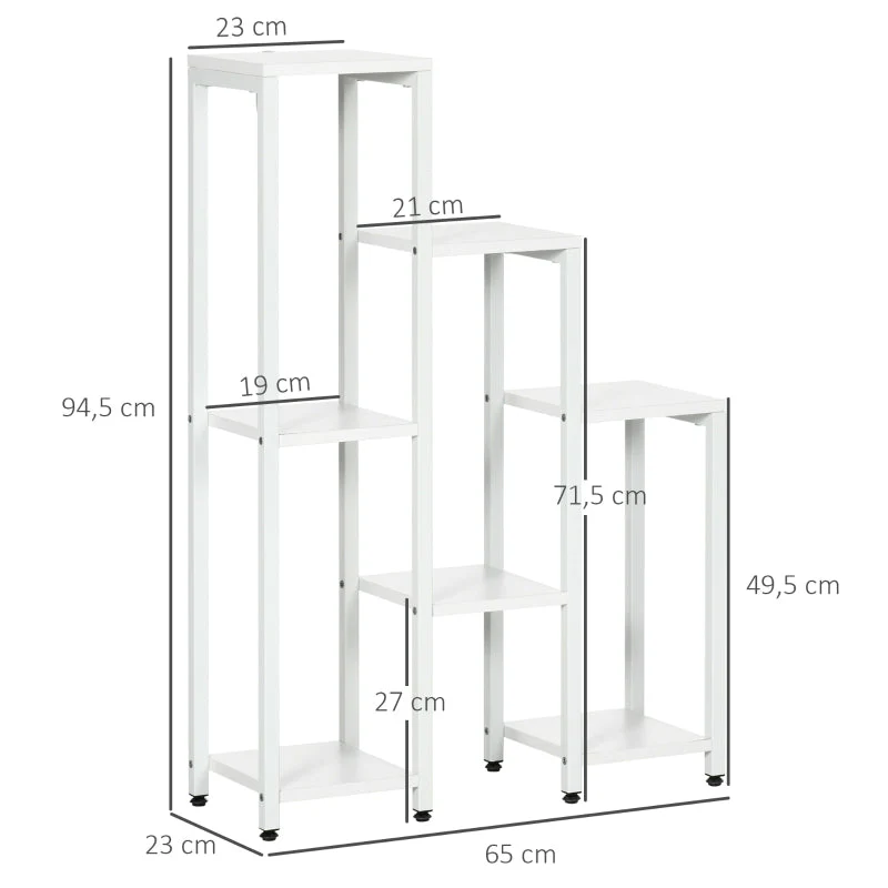 Flower Stand, 7 Tiers, Indoor Outdoor, Steel White - Image 3