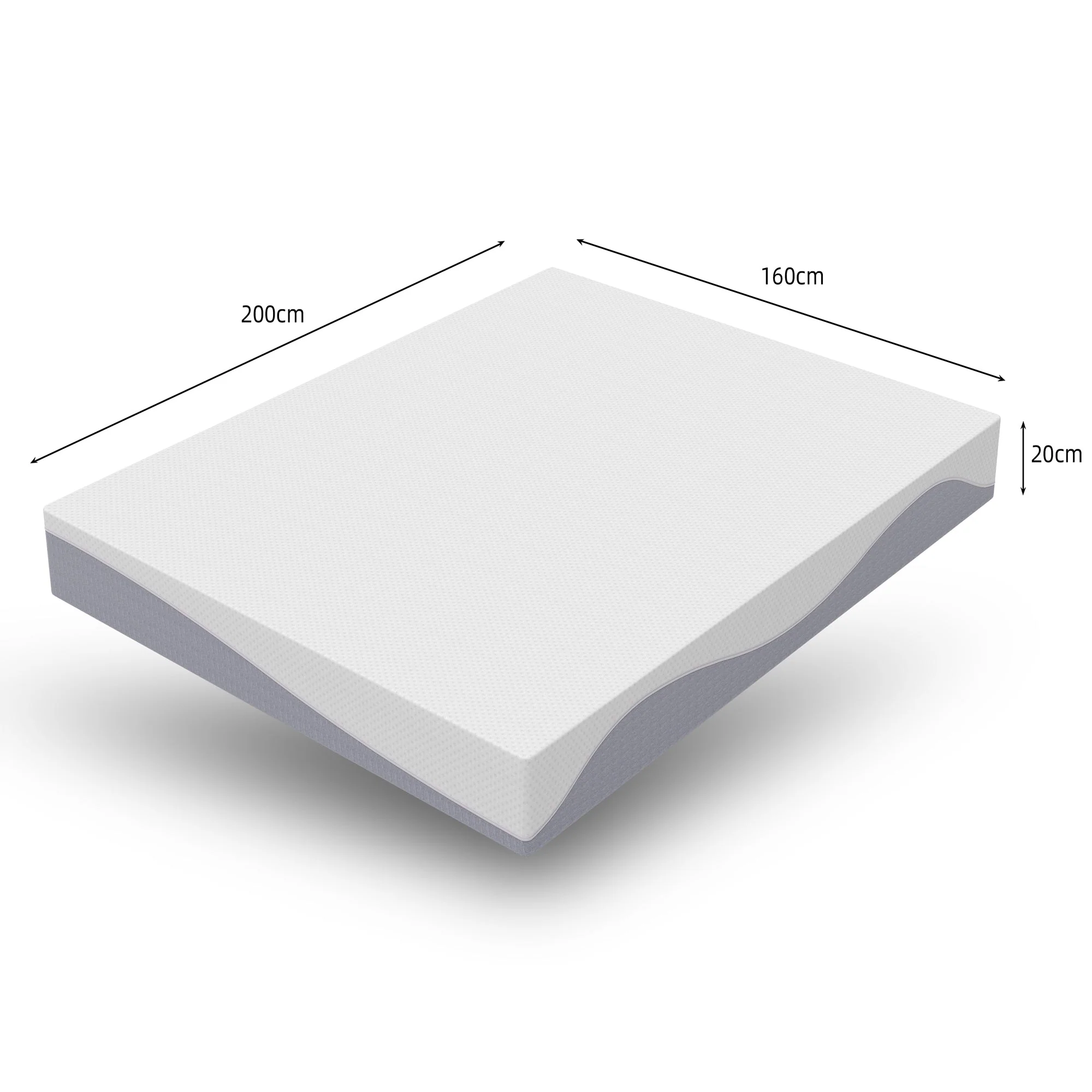 Foam Mattress Comfortable Medium Firmness 160x200 cm Grey/White - Image 3